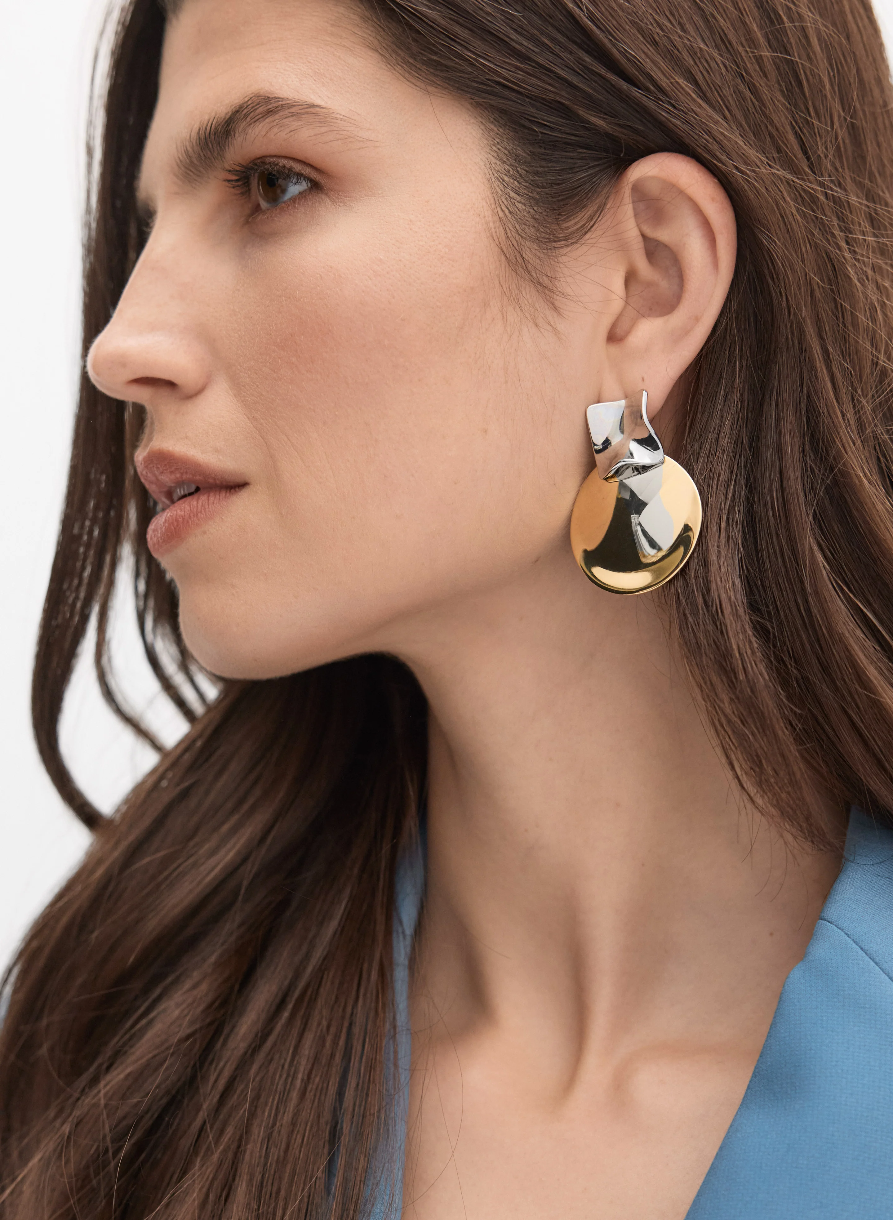 2-Toned Geometric Earrings - Image 4
