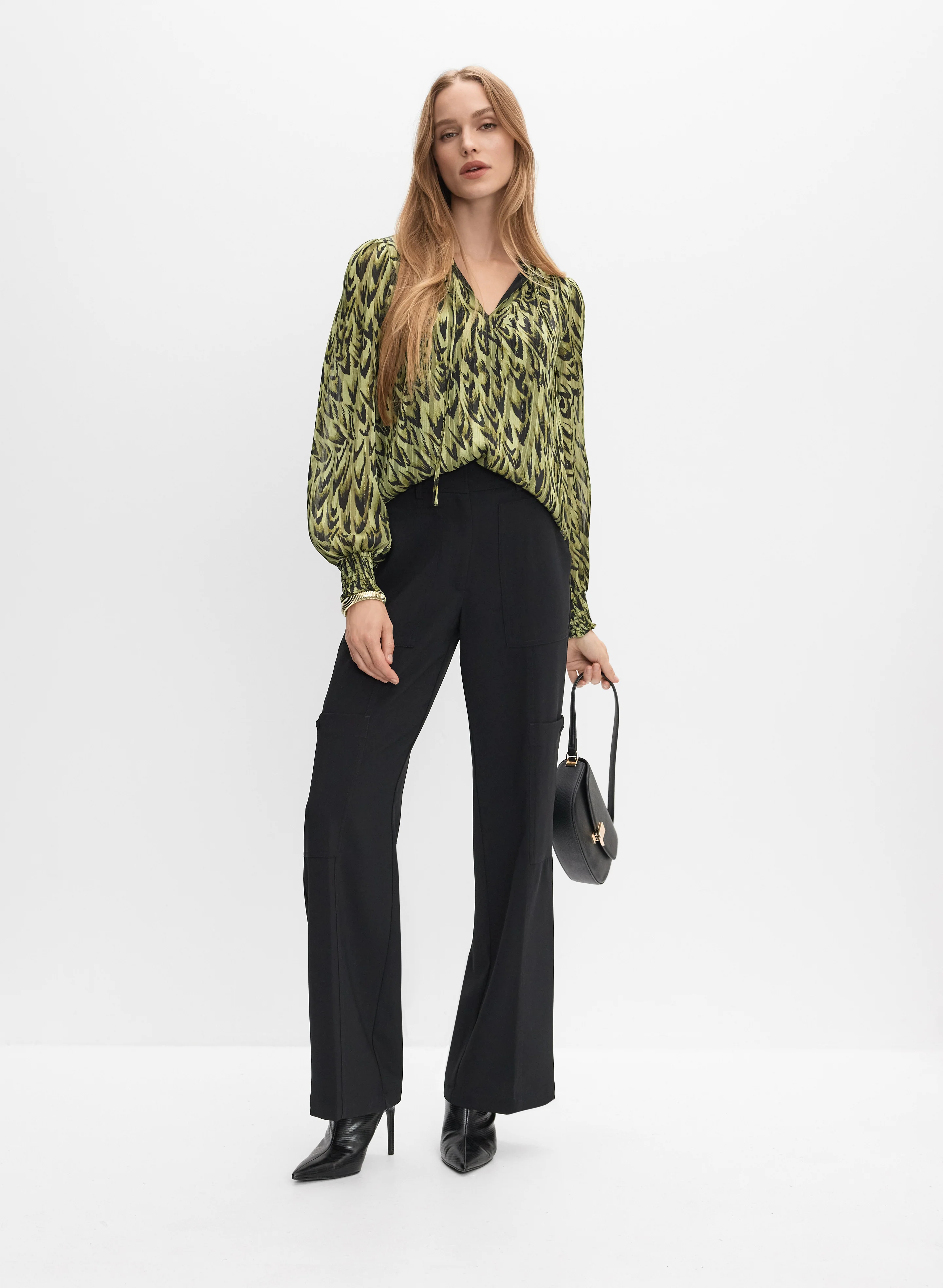 Abstract Animal Print Blouse - Image 3