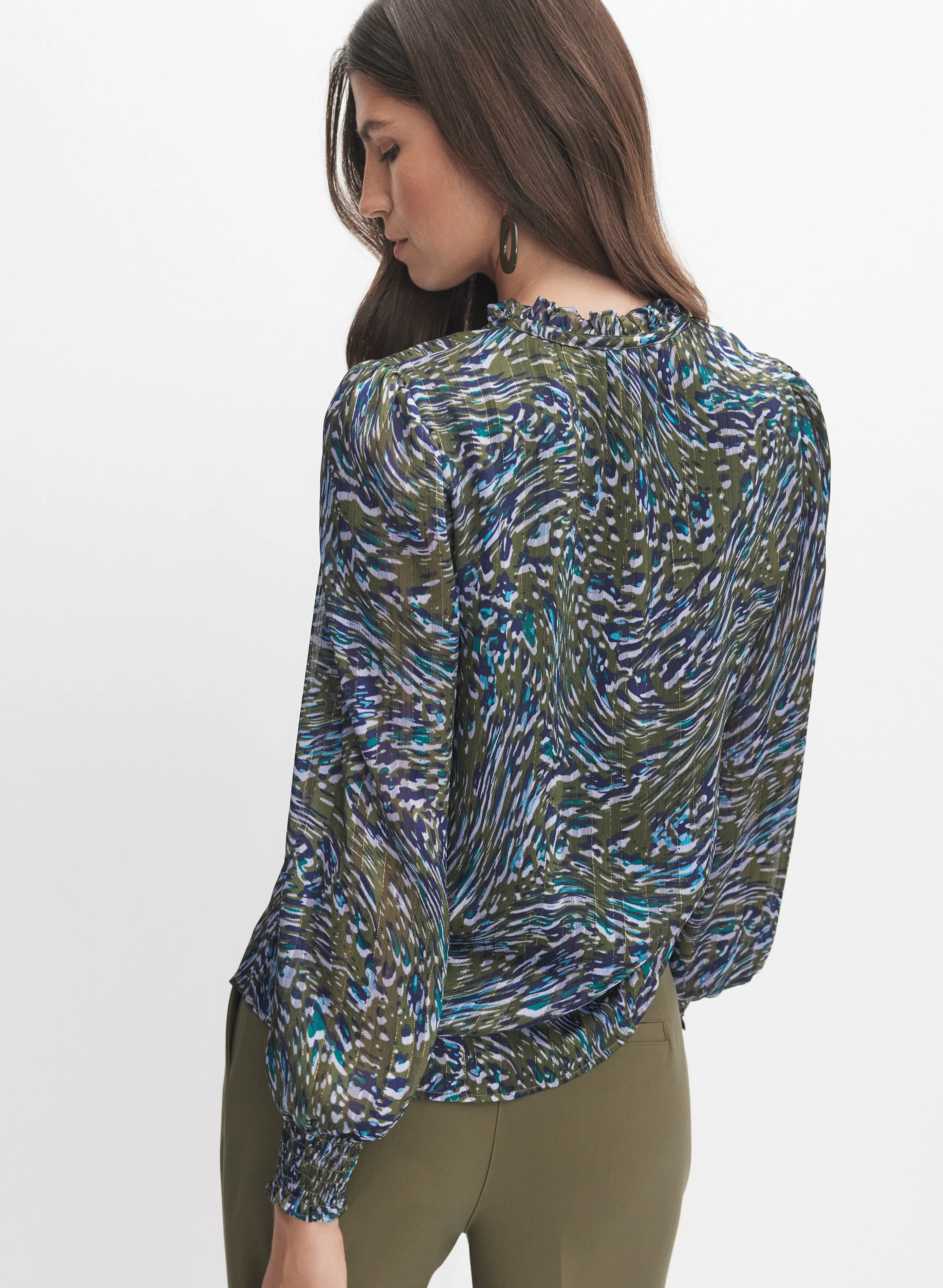 Abstract Chiffon Blouse - Image 4
