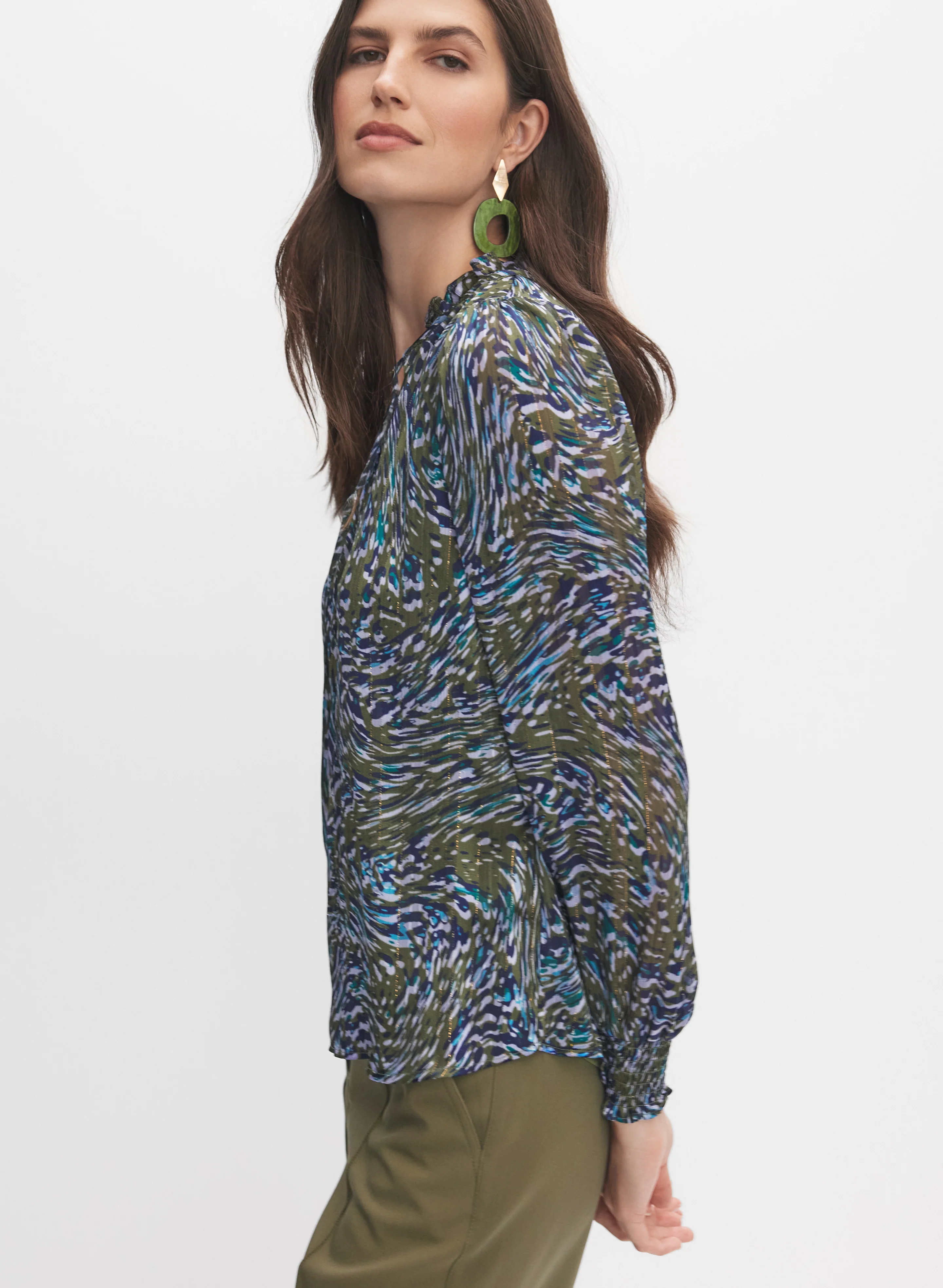 Abstract Chiffon Blouse - Image 5