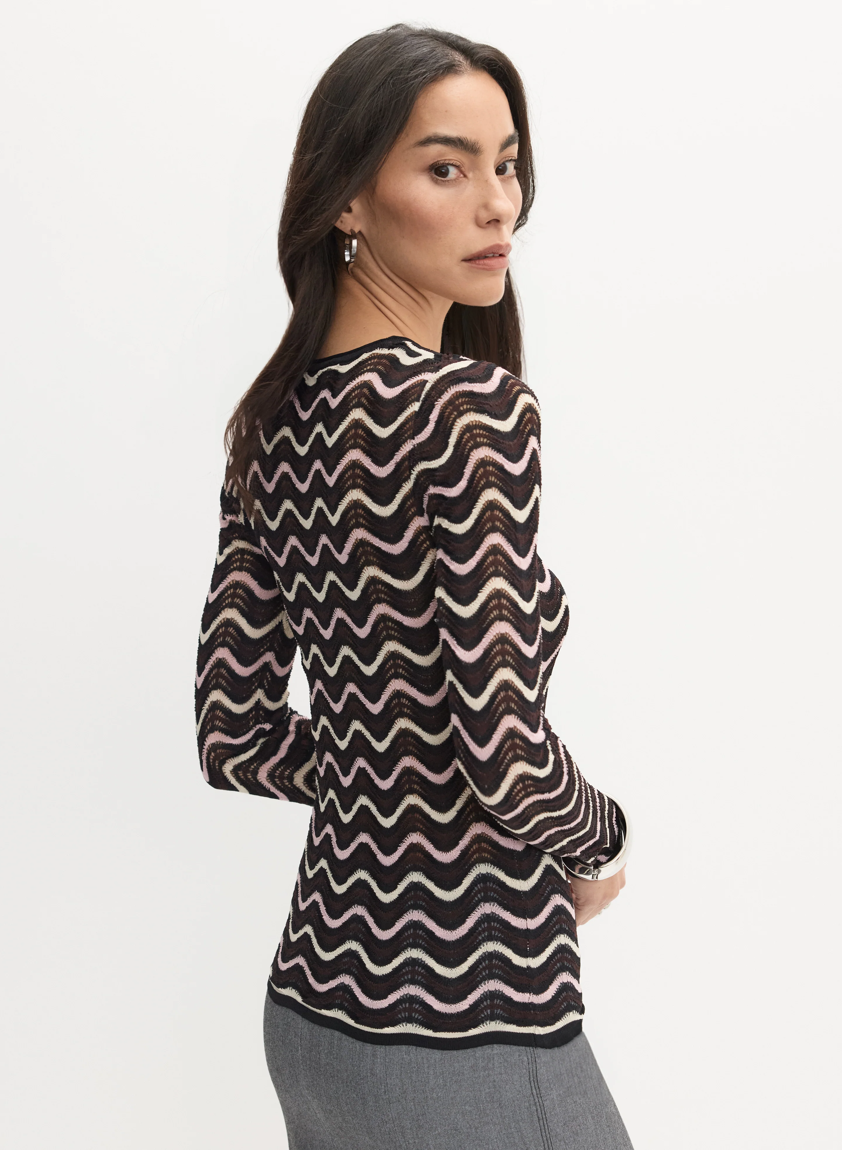Wave Open-Knit Sweater - Image 4