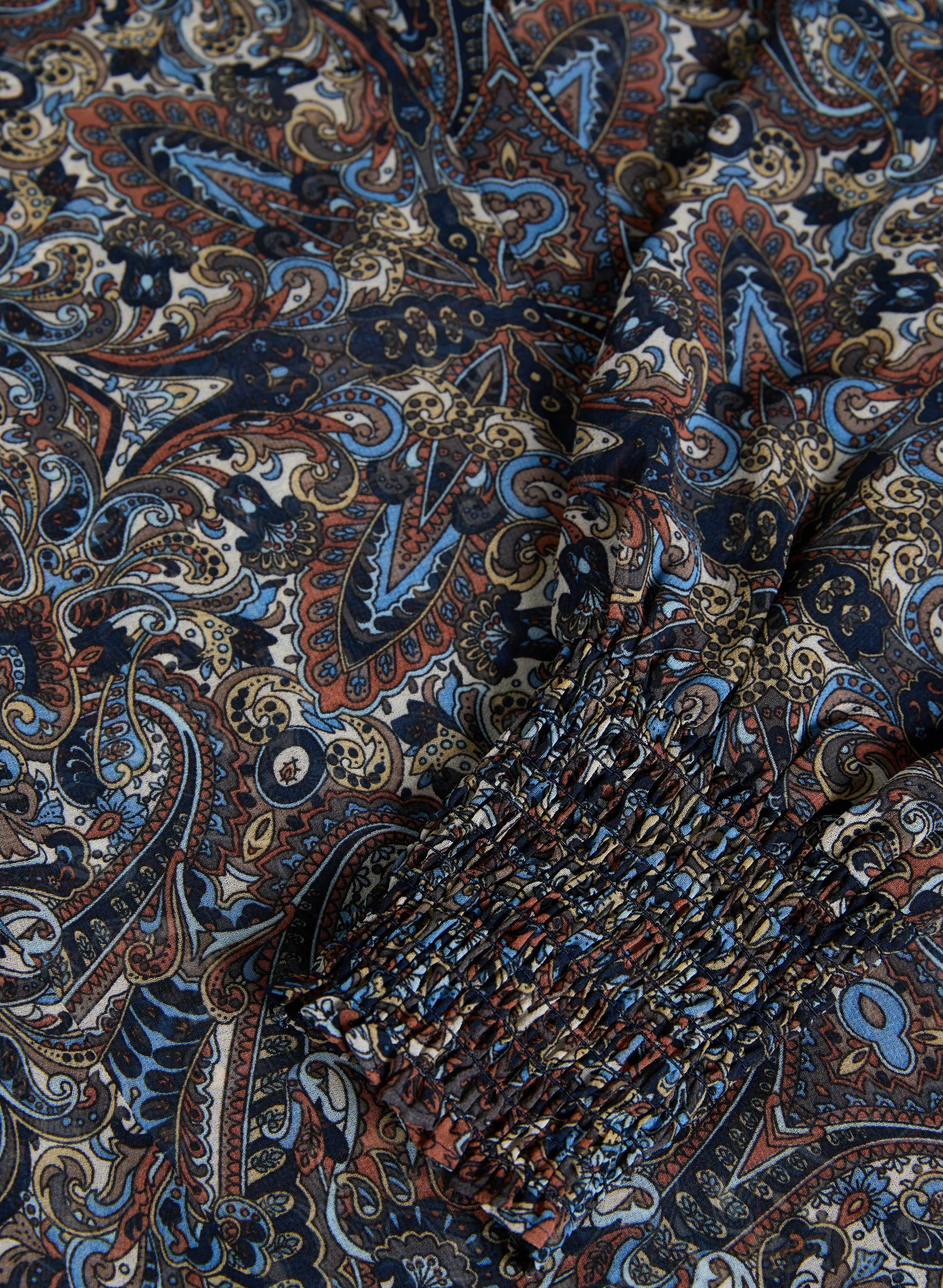 Abstract Print Notch Collar Blouse - Image 7