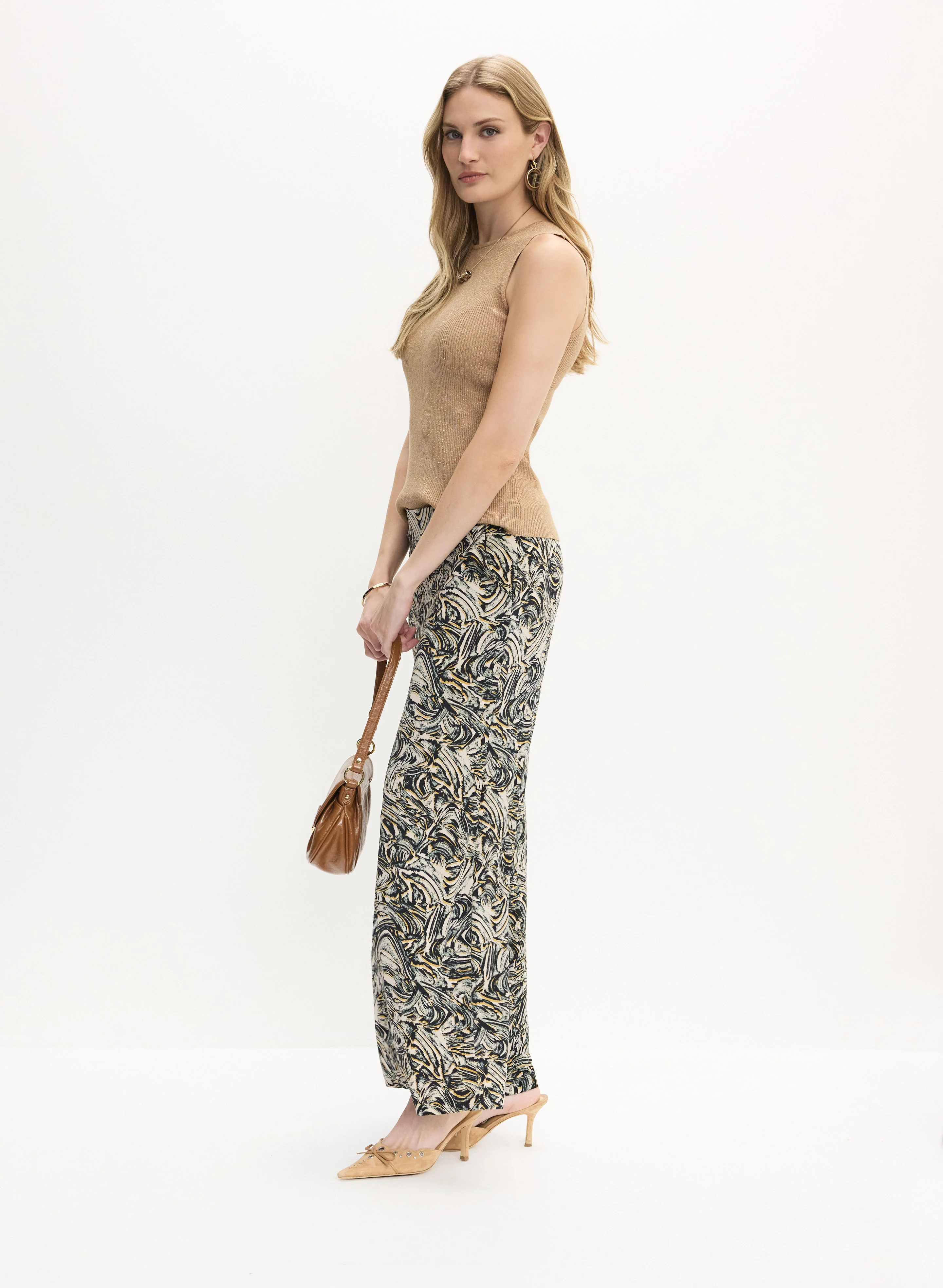Abstract Print Wide-Leg Pants - Image 5