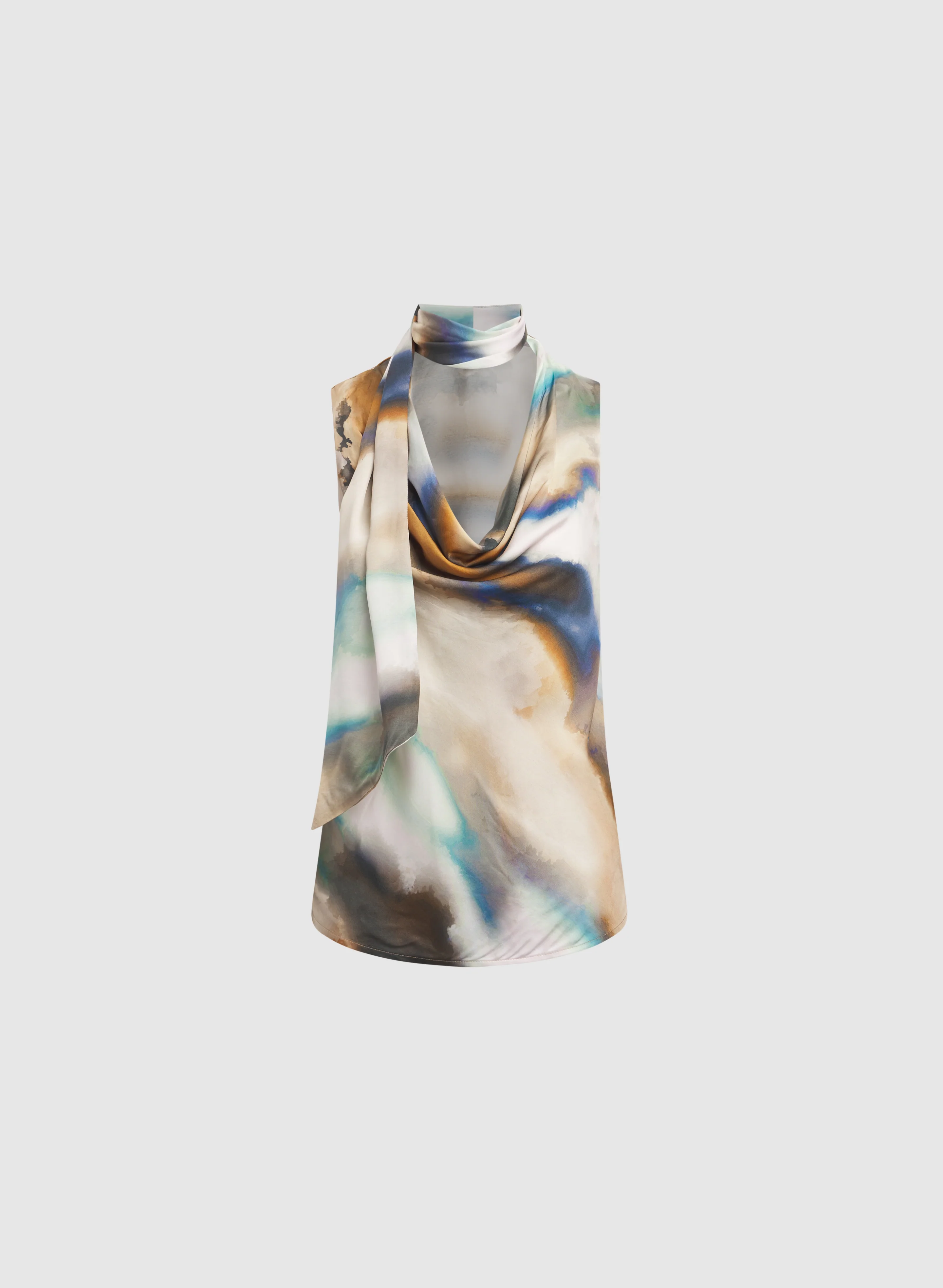 Abstract Scarf Detail Blouse - Image 5