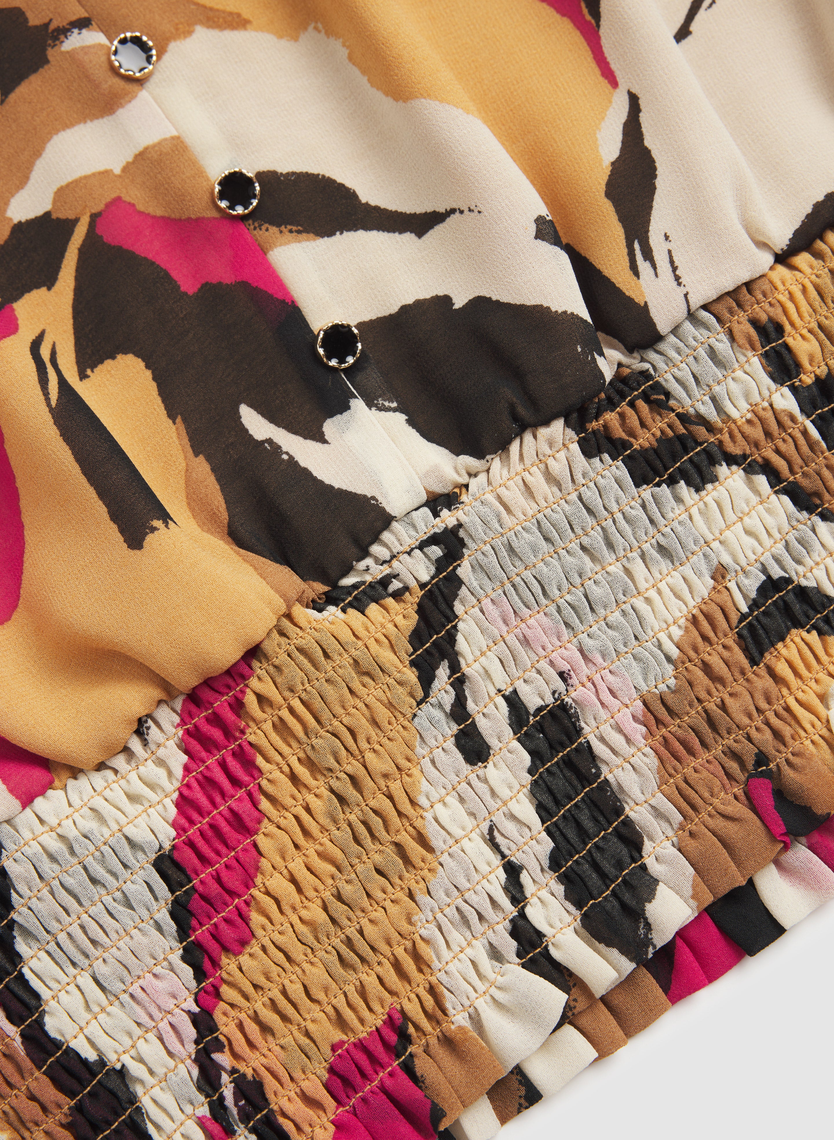 Abstract Smocked Detail Blouse - Image 7