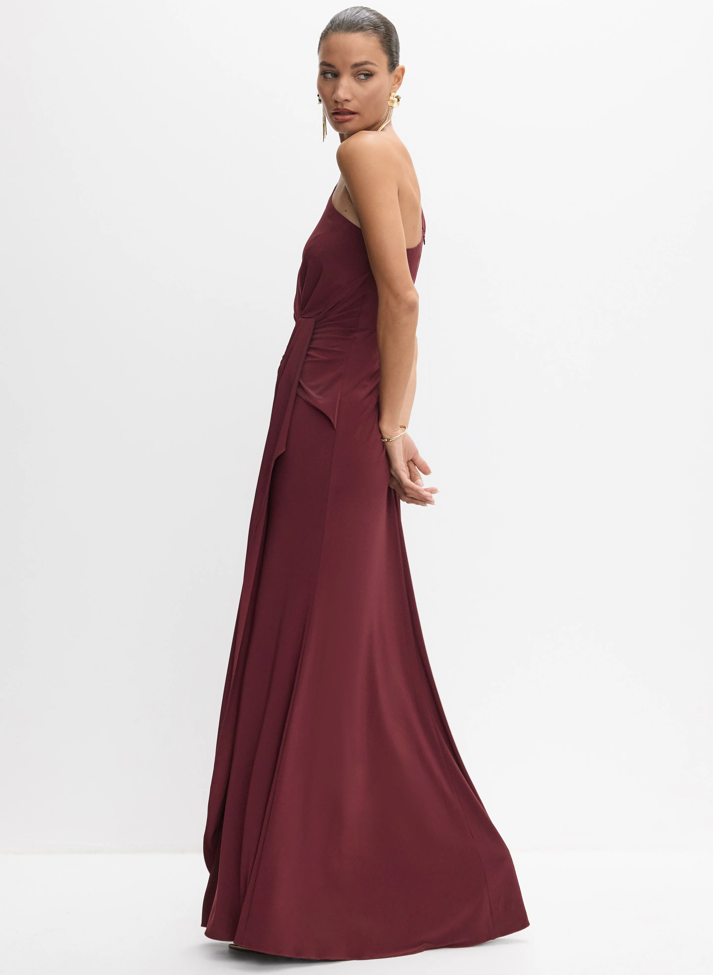 Adrianna Papell - Draped Single-Shoulder Dress - Image 2