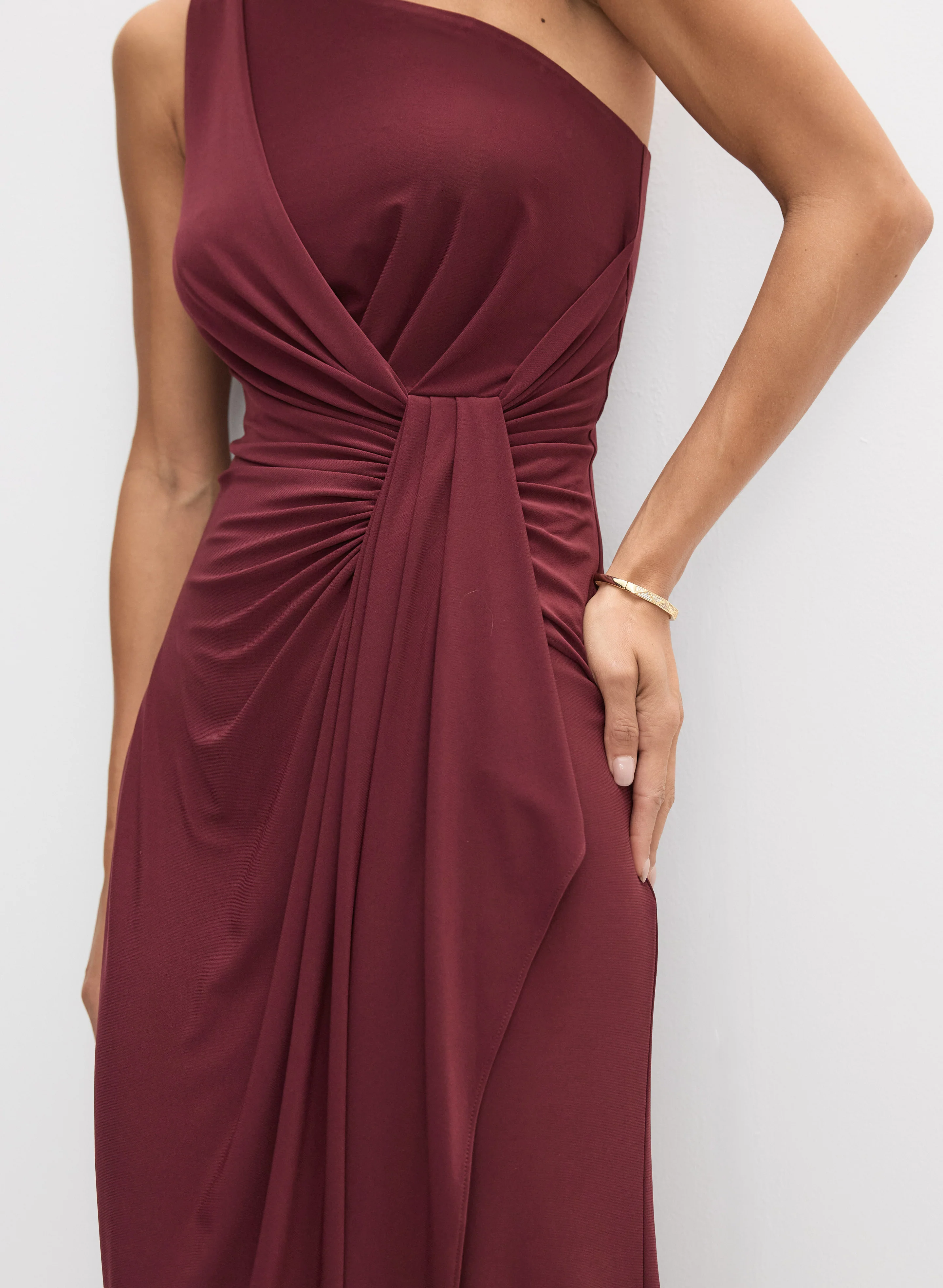 Adrianna Papell - Draped Single-Shoulder Dress - Image 3