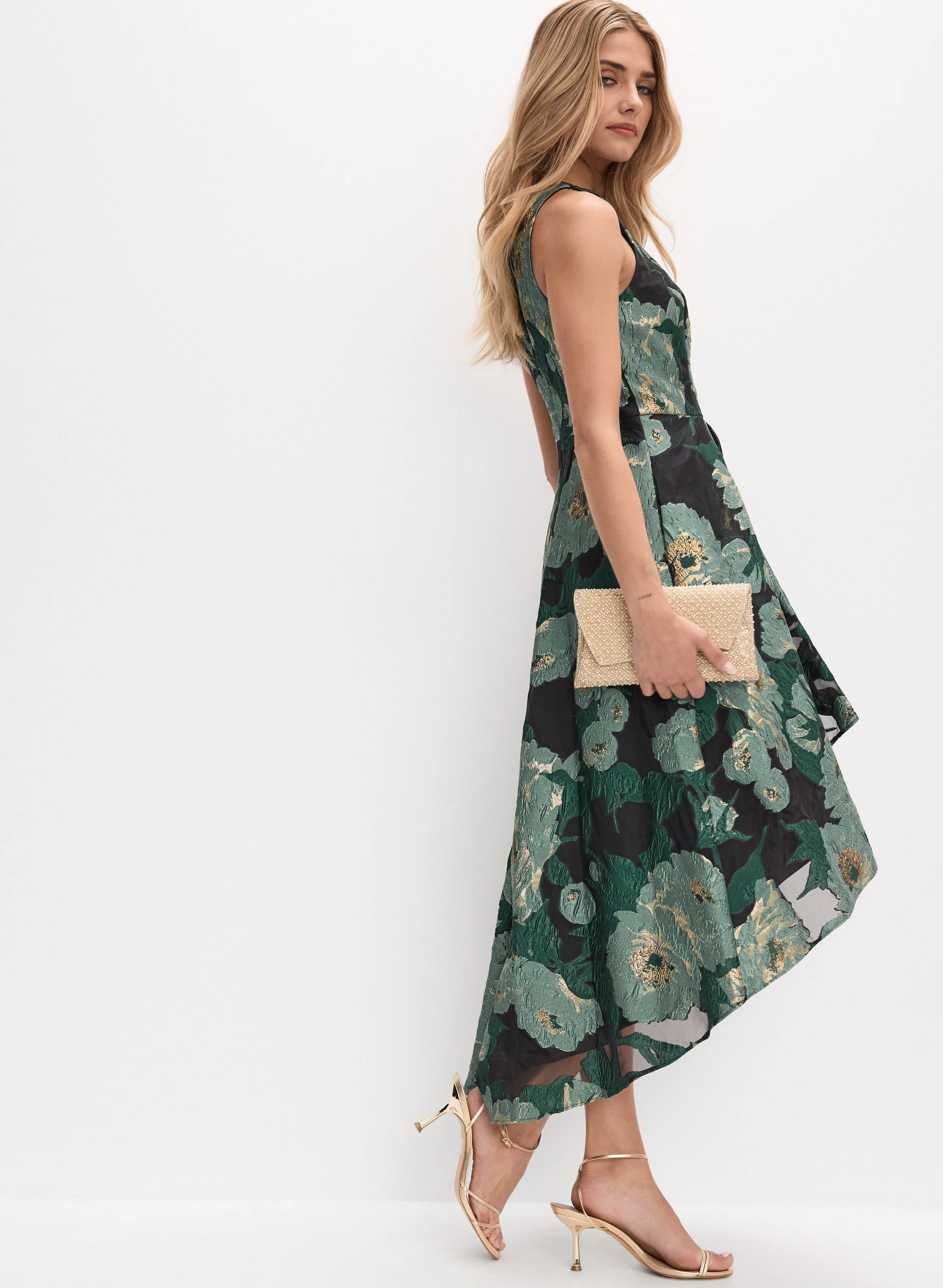 Adrianna Papell - Floral Jacquard Dress - Image 2