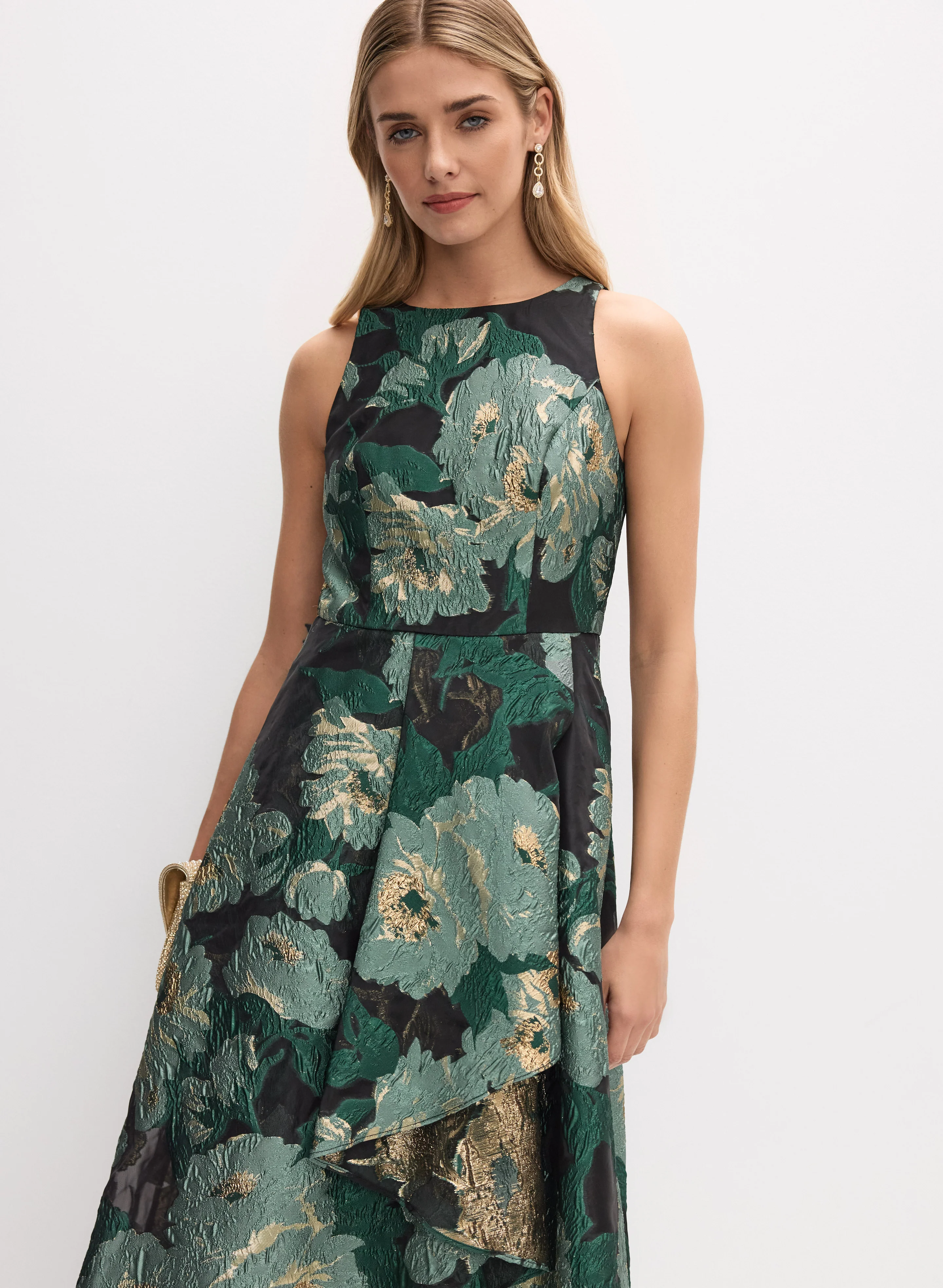 Adrianna Papell - Floral Jacquard Dress - Image 7