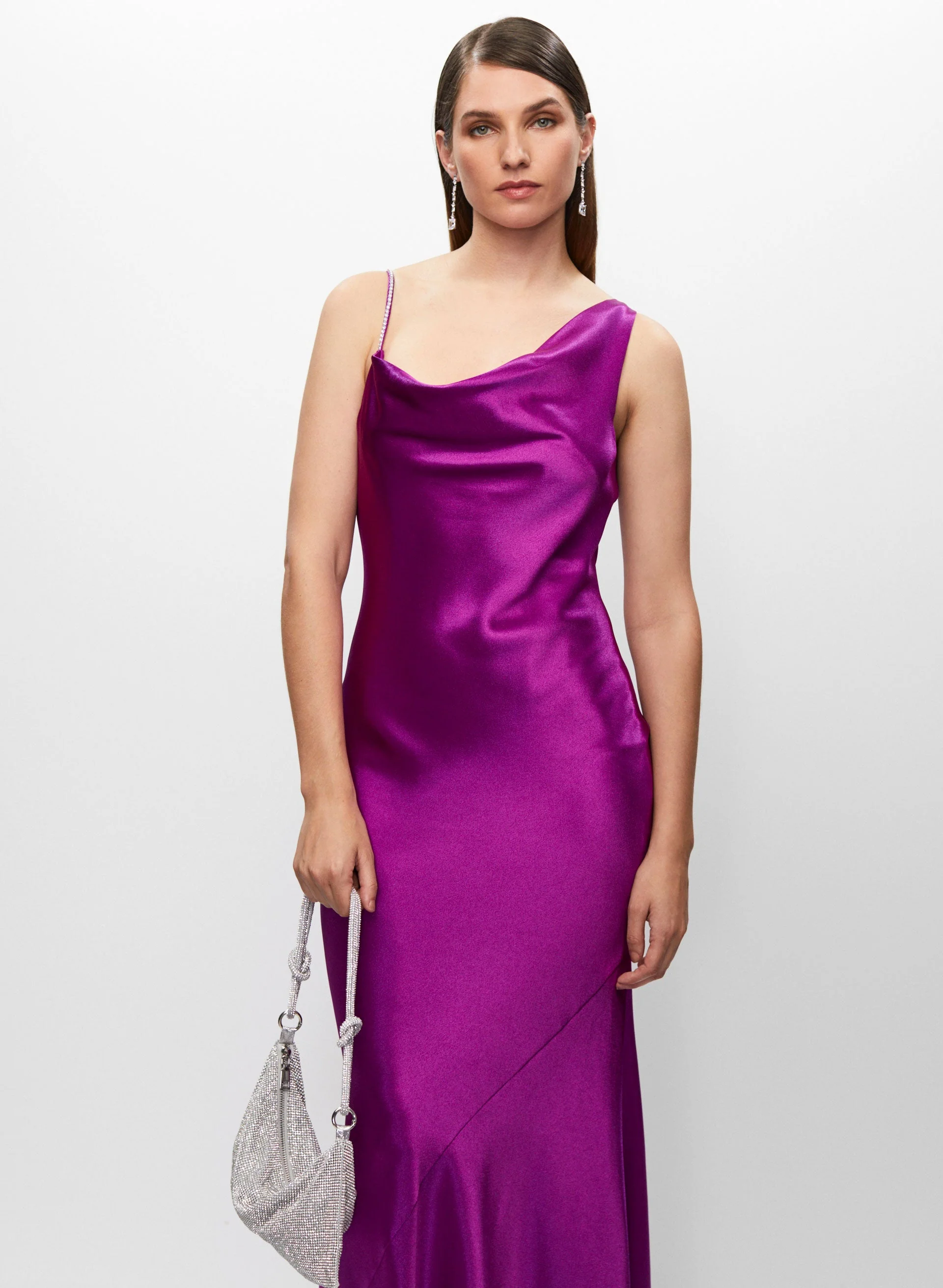 Aidan Mattox - Asymmetrical Strap Satin Gown - Image 4