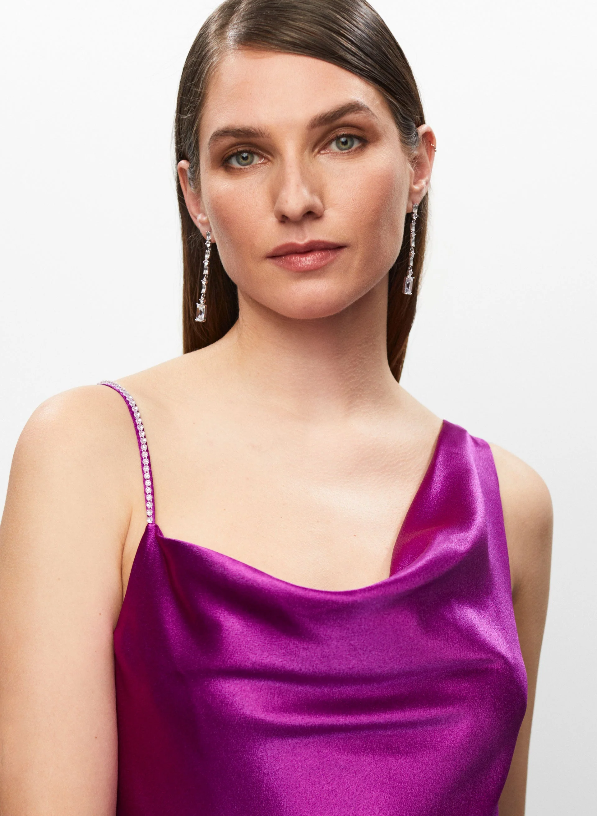 Aidan Mattox - Asymmetrical Strap Satin Gown - Image 5
