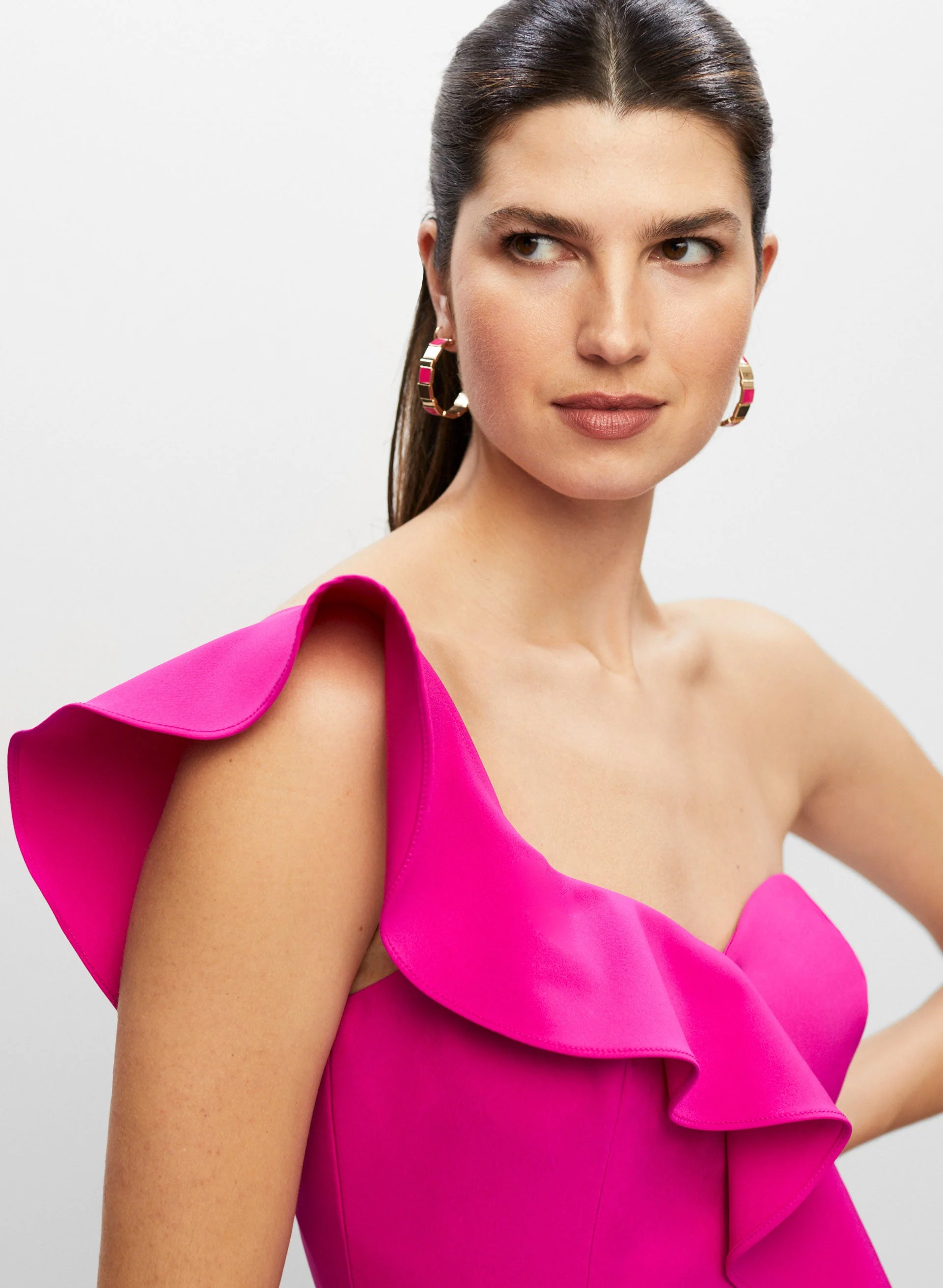 Aidan Mattox - One-Shoulder Ruffle Dress - Image 2