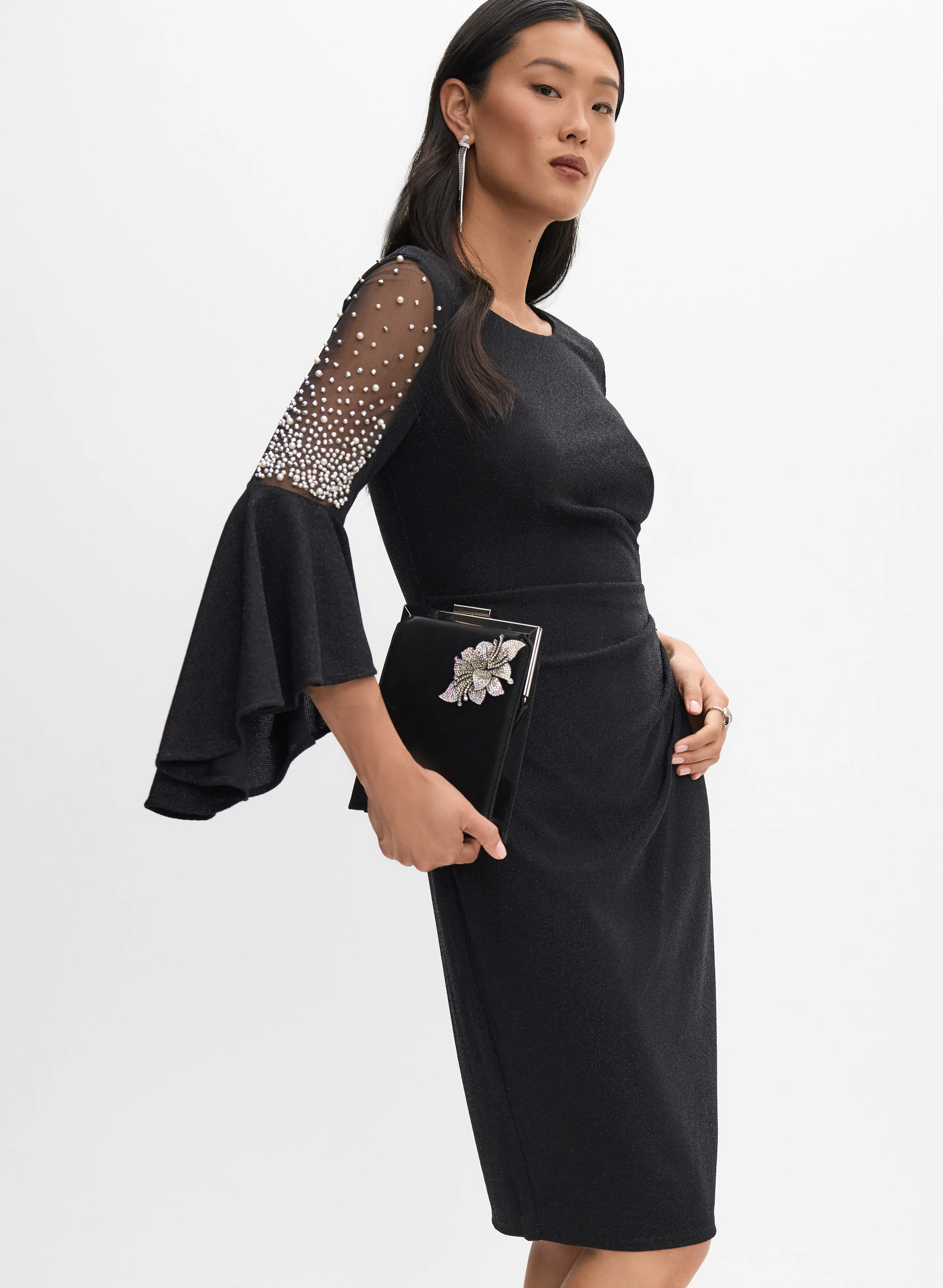 Alex Evenings - Beaded Bell Sleeve Dress - Image 7