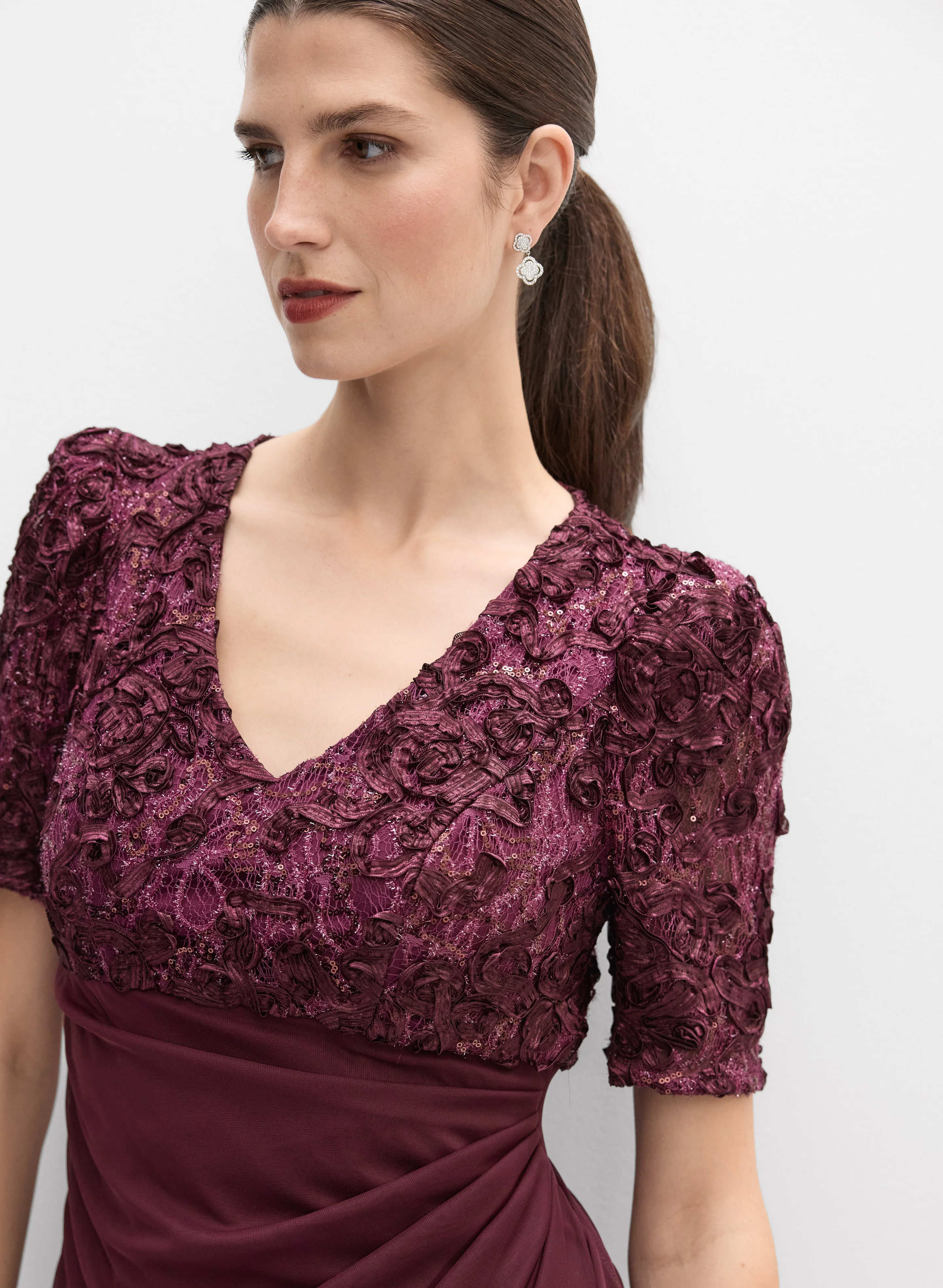 Alex Evenings - Embellished Soutache Embroidered Dress - Image 3