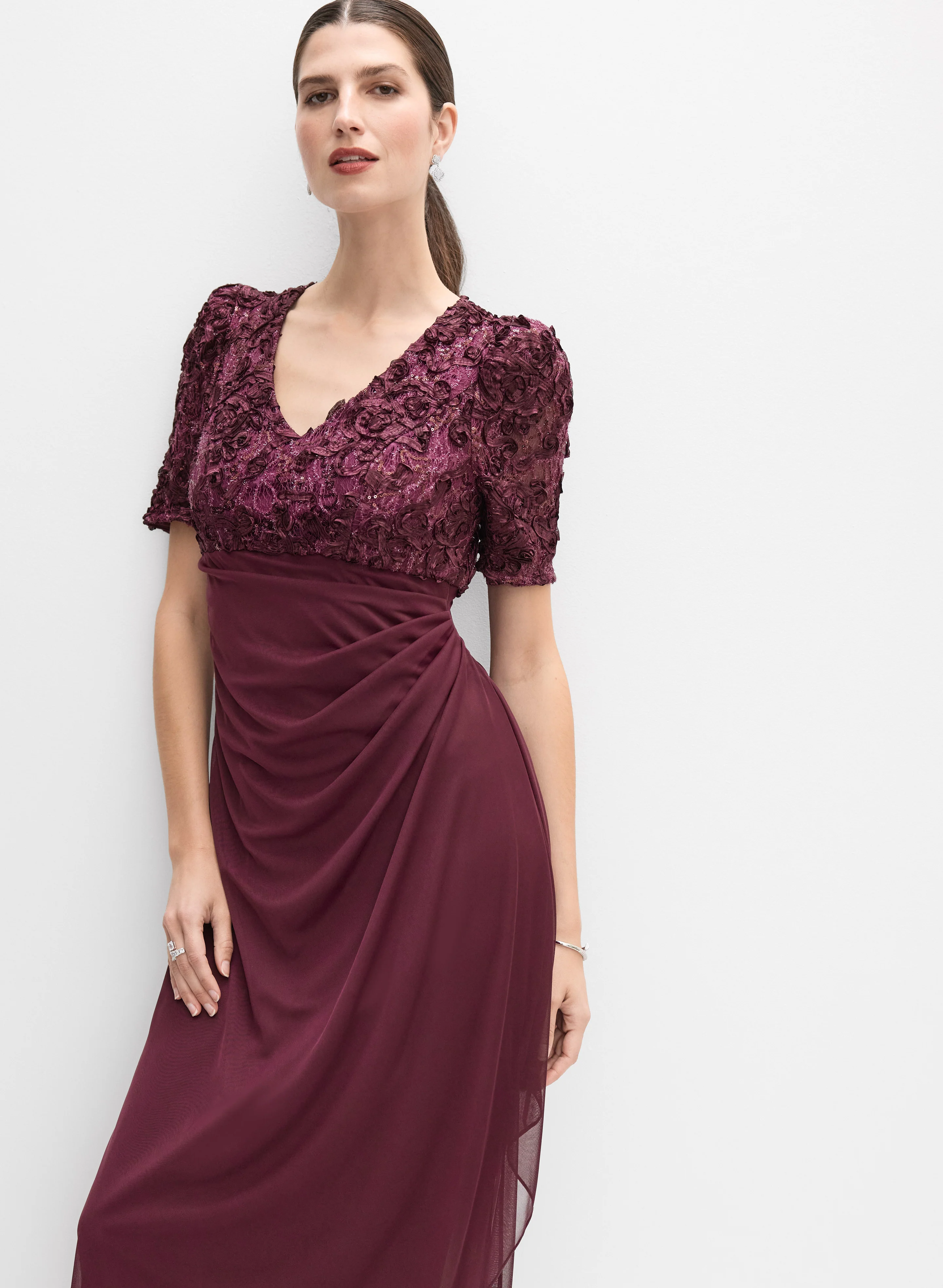 Alex Evenings - Embellished Soutache Embroidered Dress - Image 7