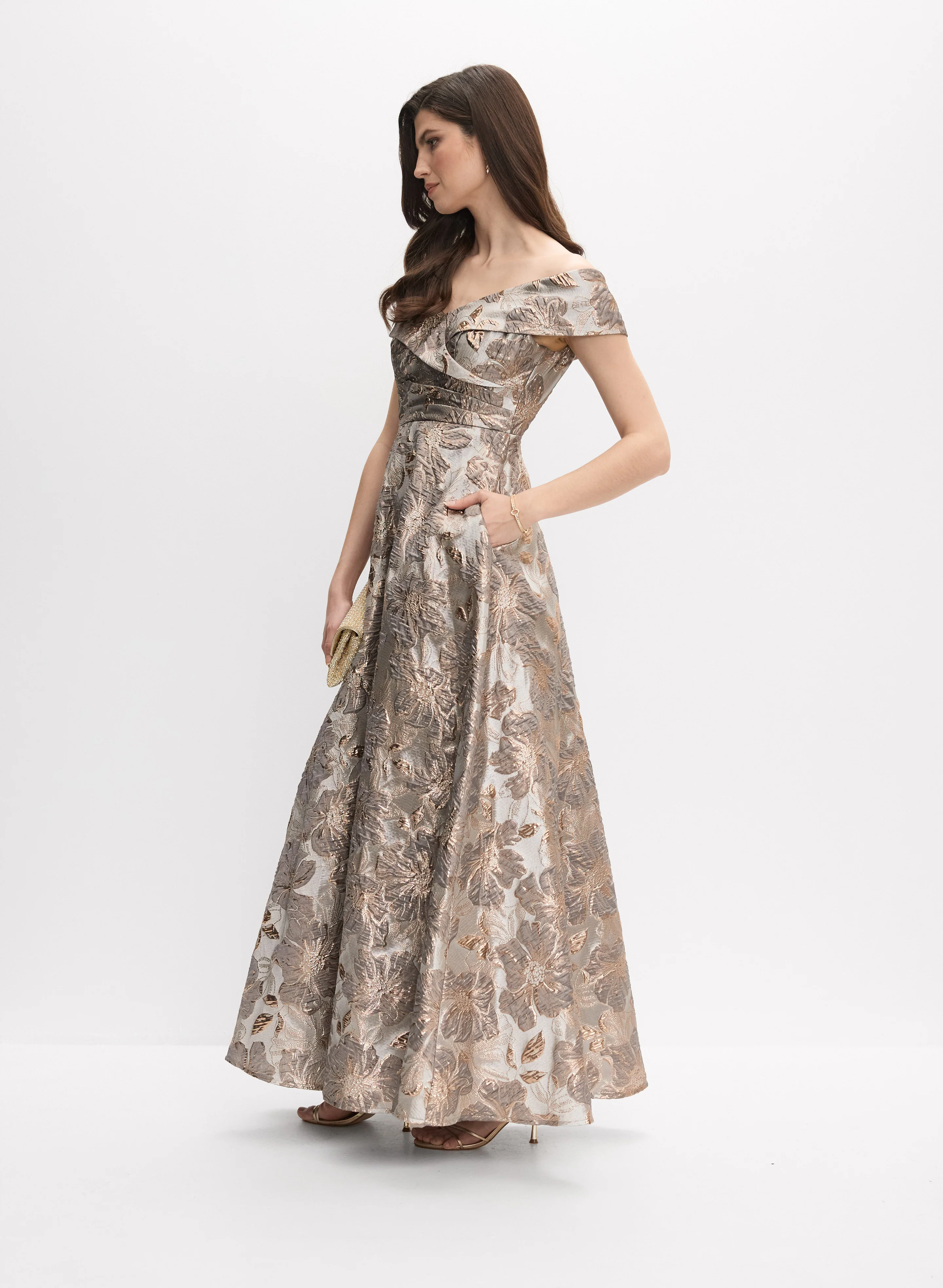 Alex Evenings - Floral Jacquard Gown - Image 2