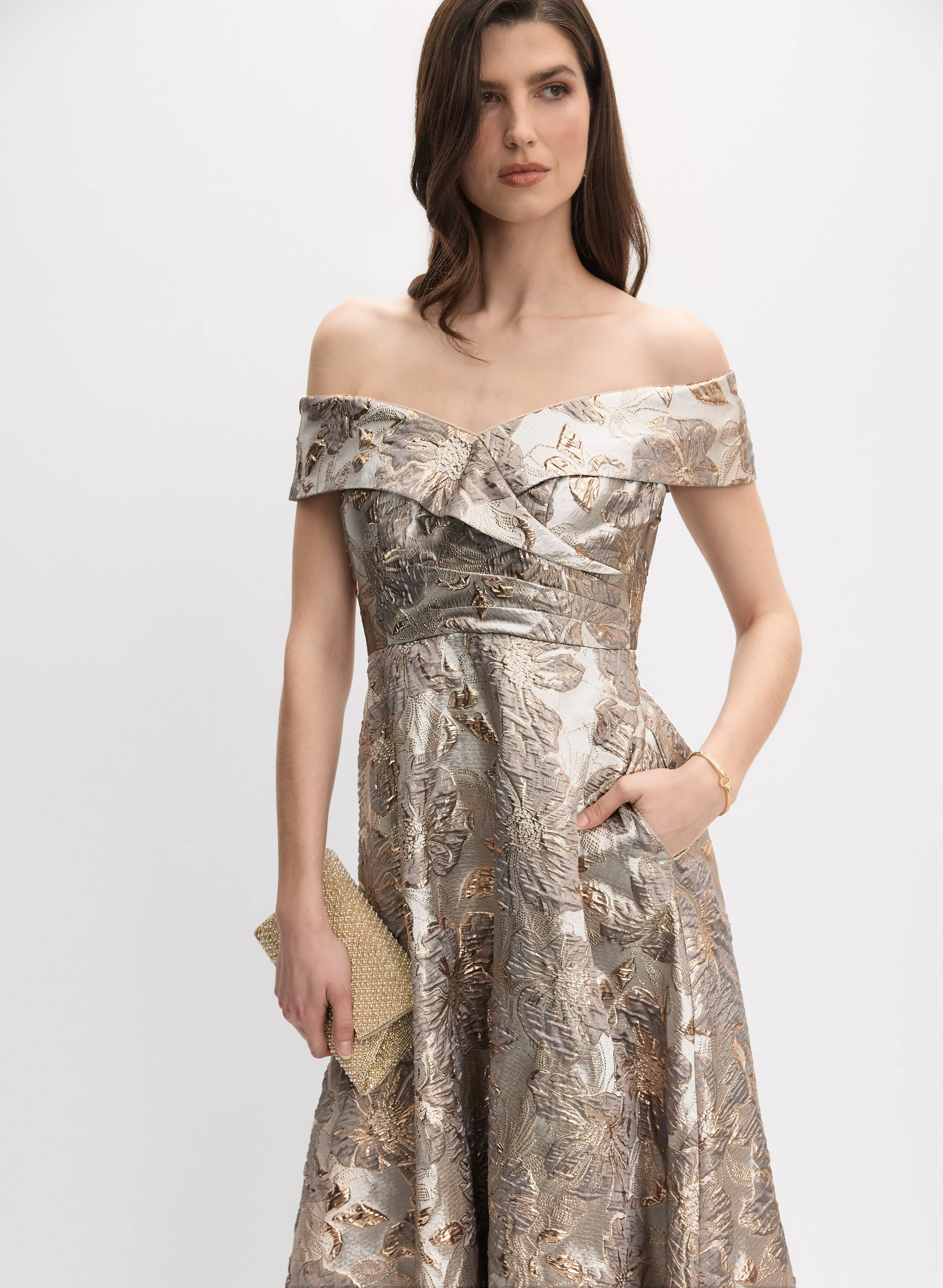 Alex Evenings - Floral Jacquard Gown - Image 7