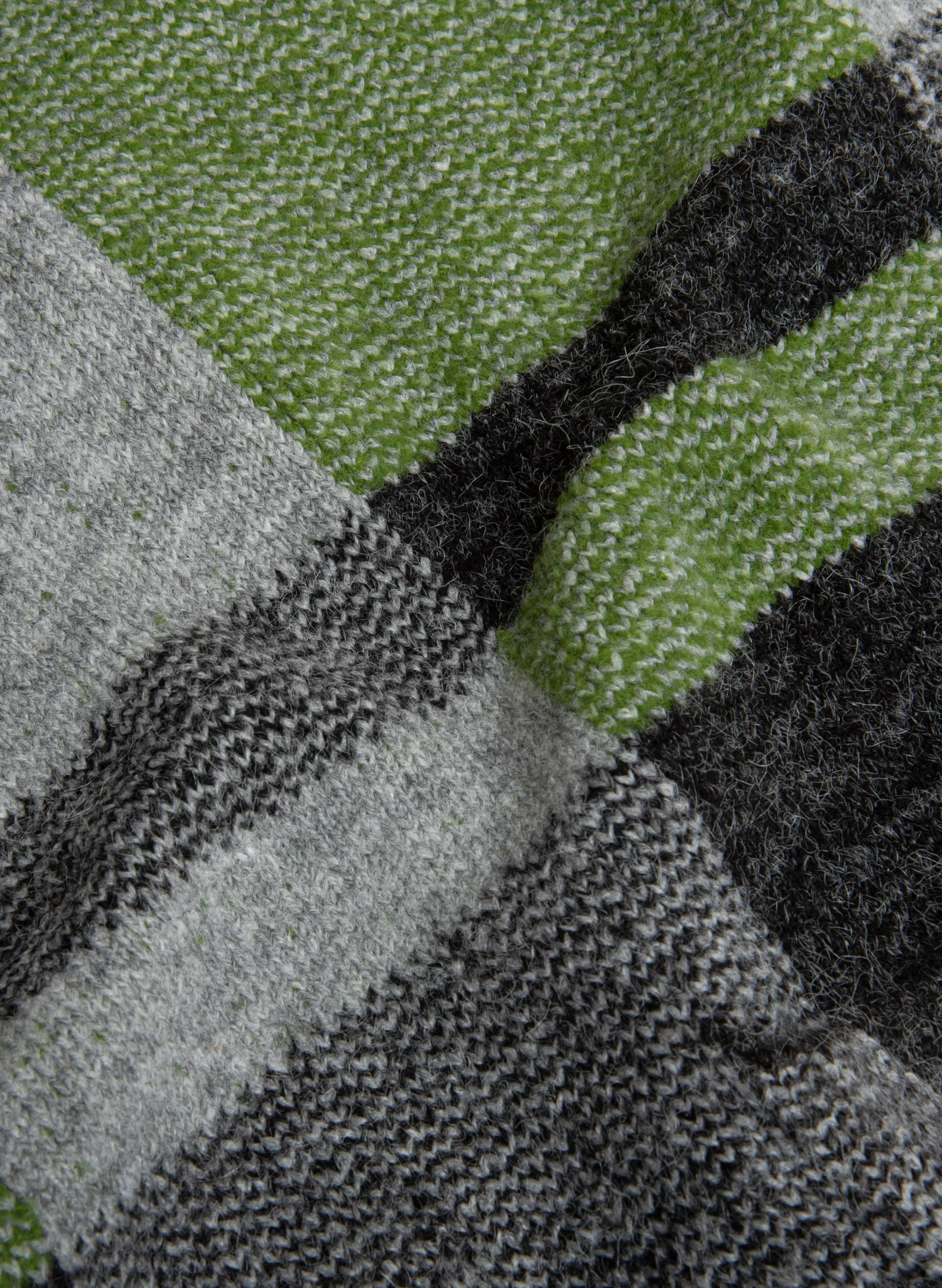Angora Blend Plaid Motif Cardigan - Image 5