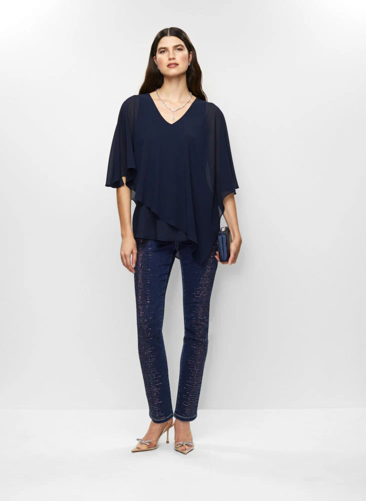Asymmetric Blouse & Crystal Necklace - Image 2