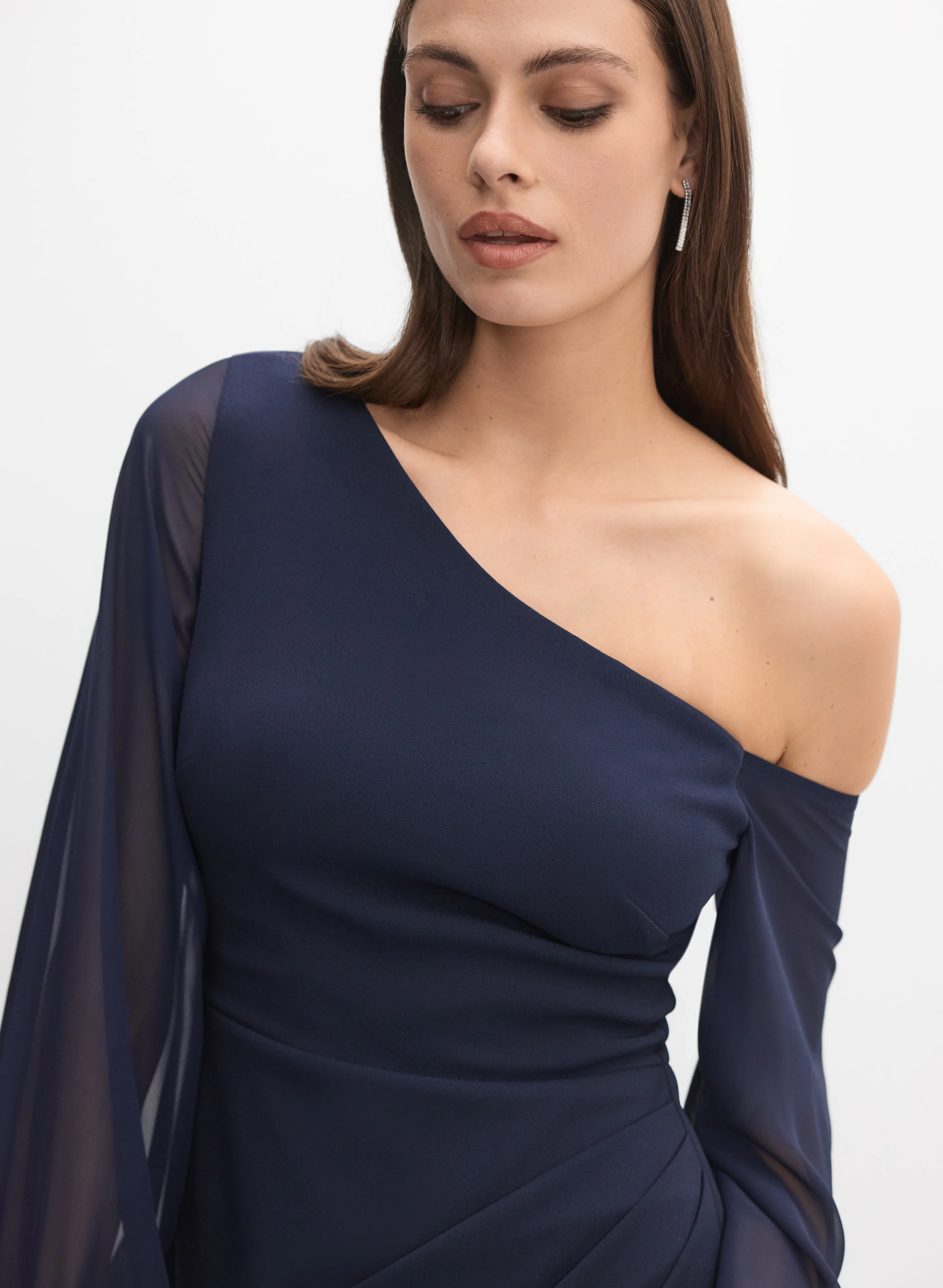 Asymmetric Neck Dress - Image 3