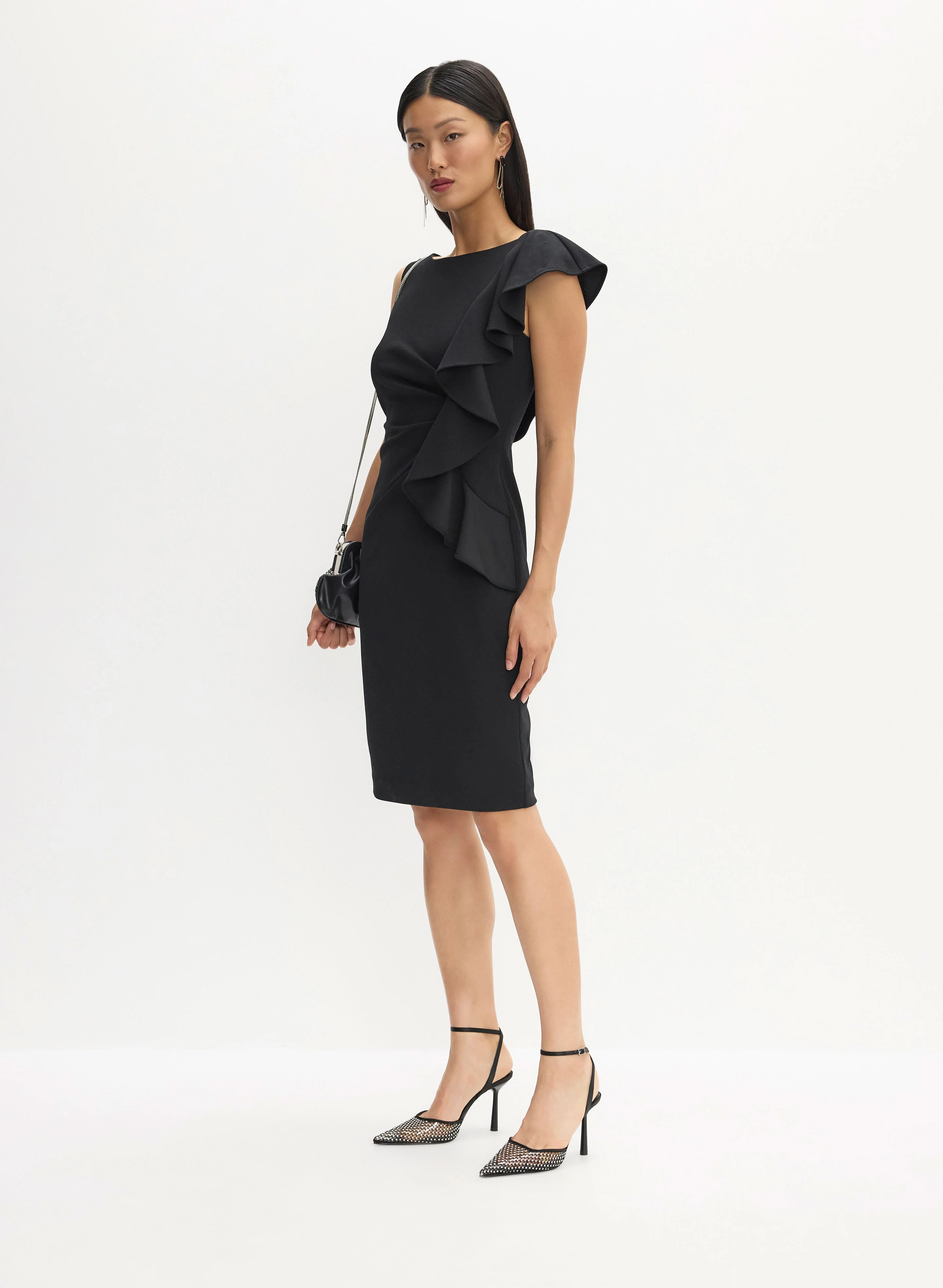 Asymmetric Ruffle Detail Dress - Image 2