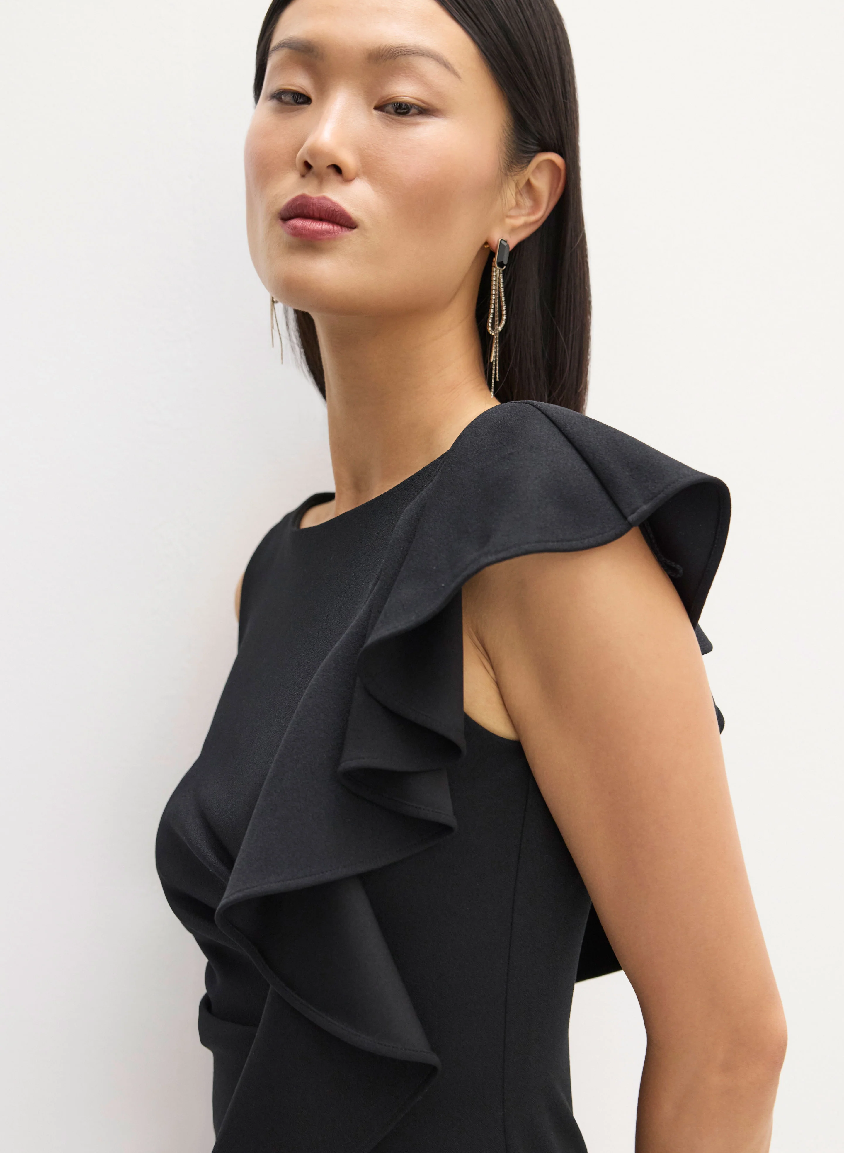 Asymmetric Ruffle Detail Dress - Image 3