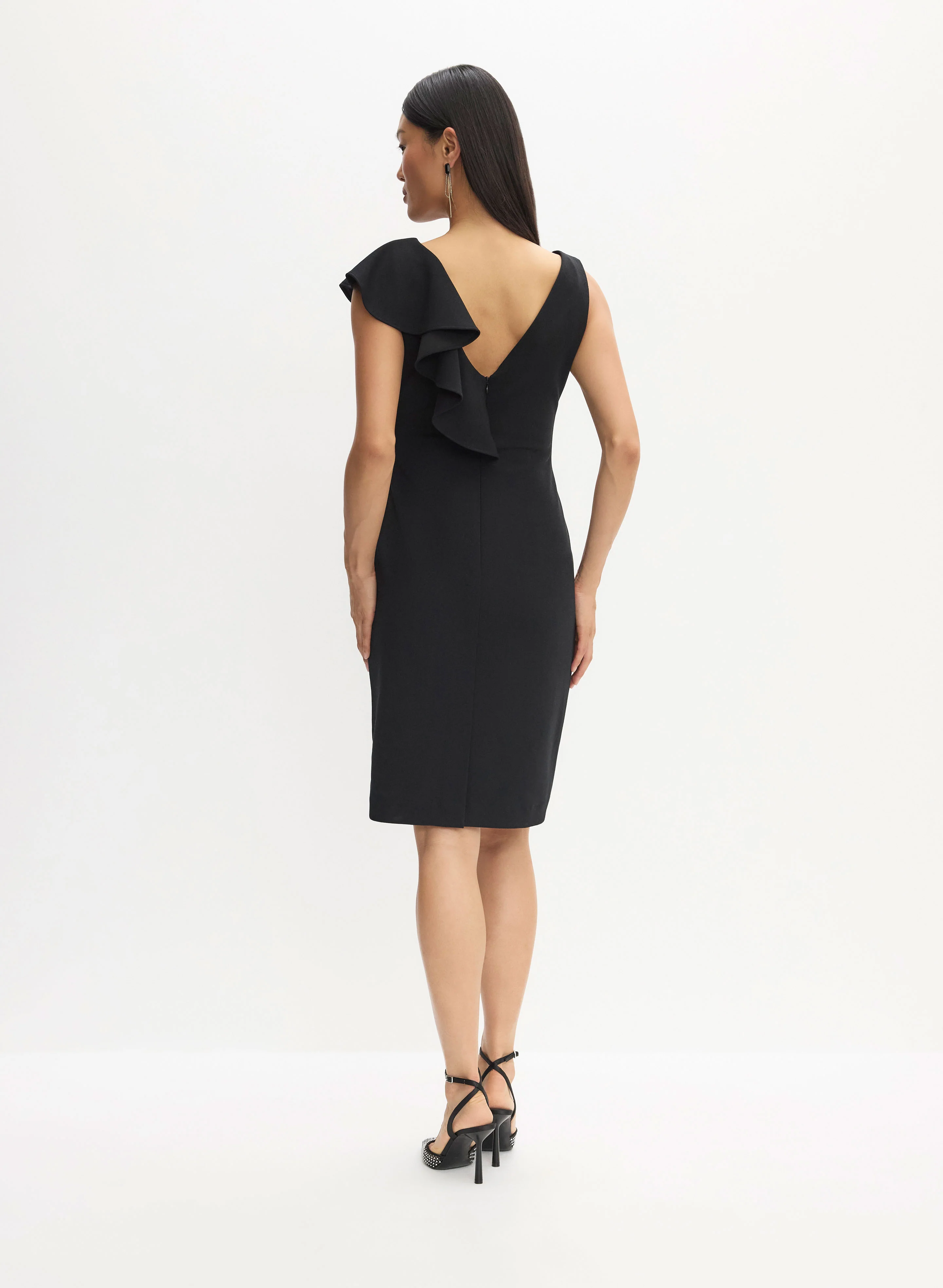 Asymmetric Ruffle Detail Dress - Image 4