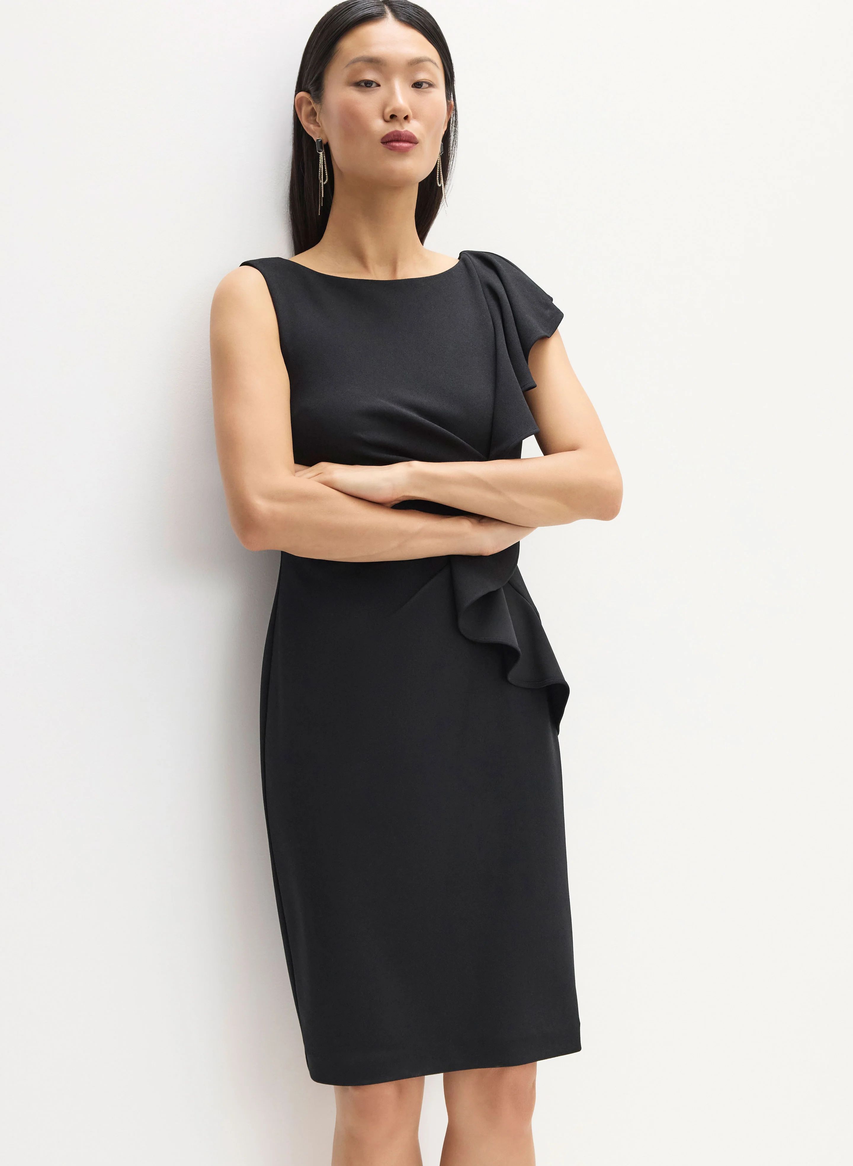 Asymmetric Ruffle Detail Dress - Image 5