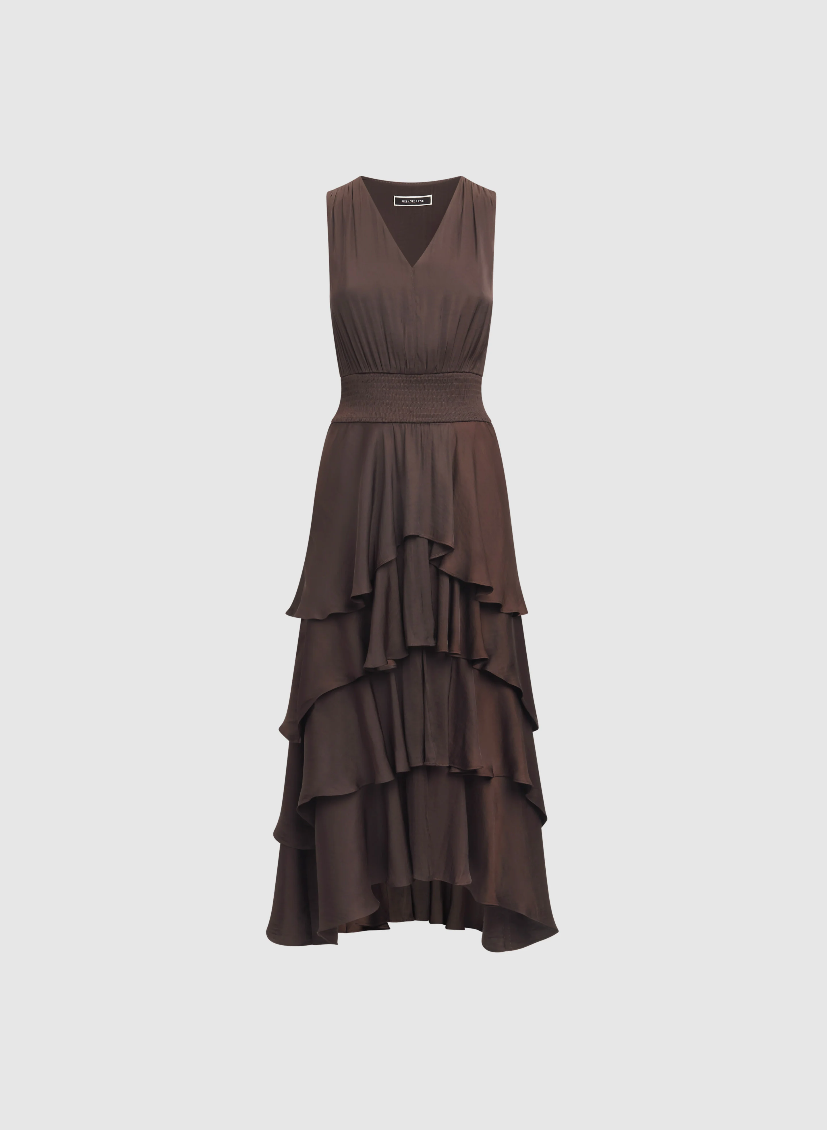 Asymmetric Tiered Satin Dress - Image 5