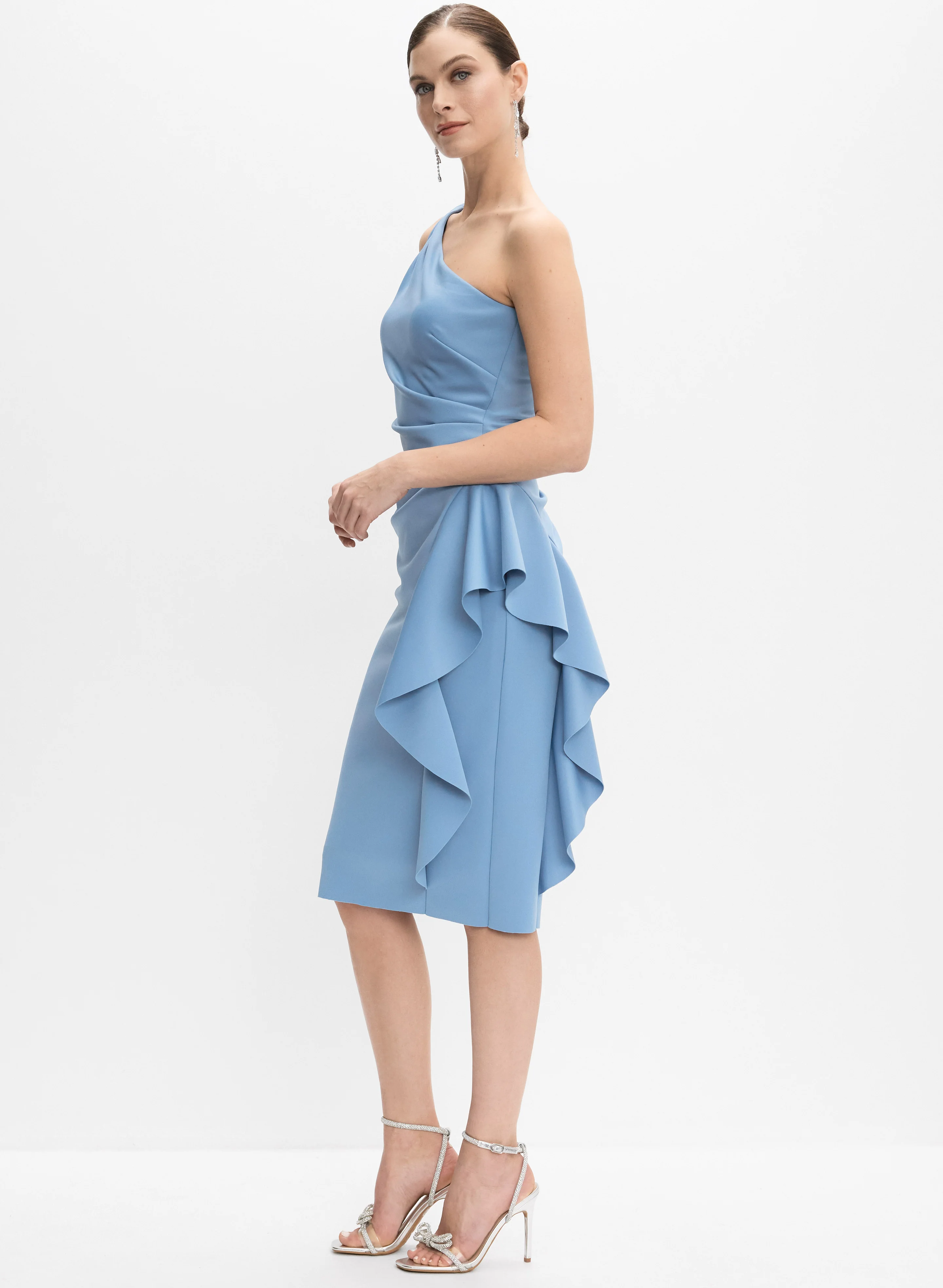 BA Nites - Asymmetric Waterfall Flounce Dress - Image 2