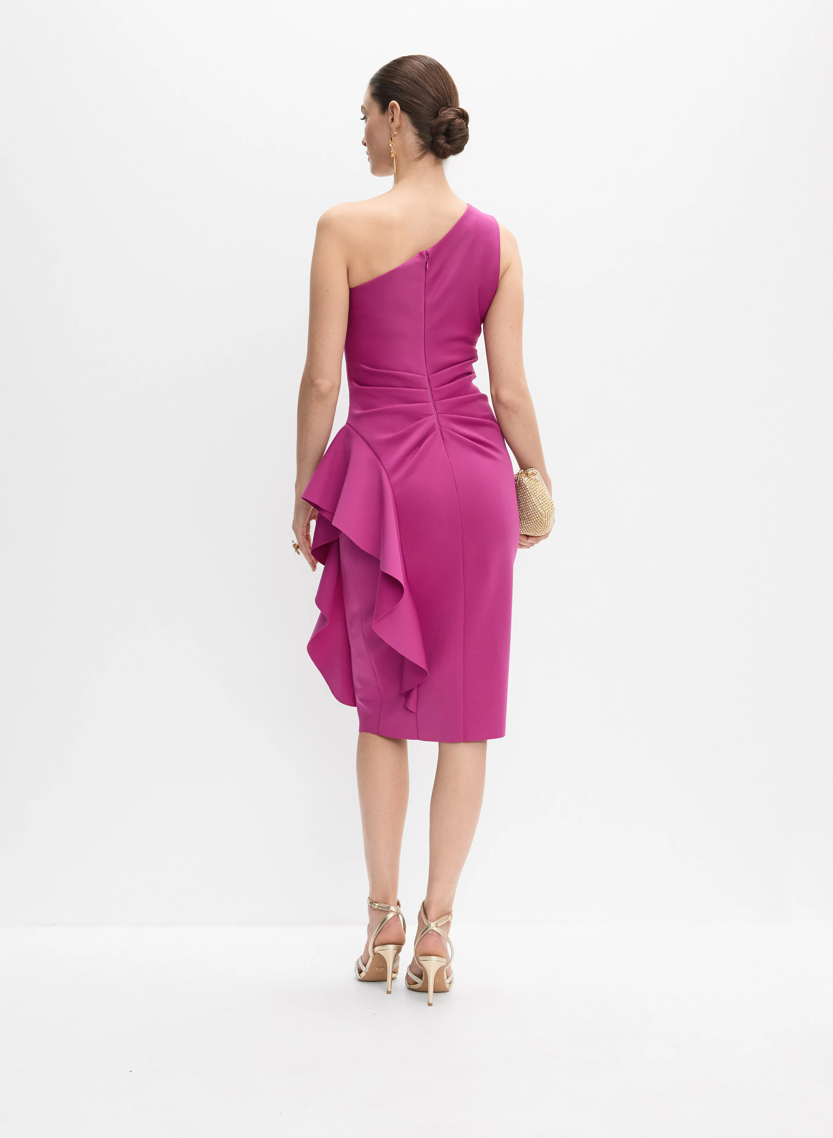 BA Nites - Asymmetric Waterfall Flounce Dress - Image 3