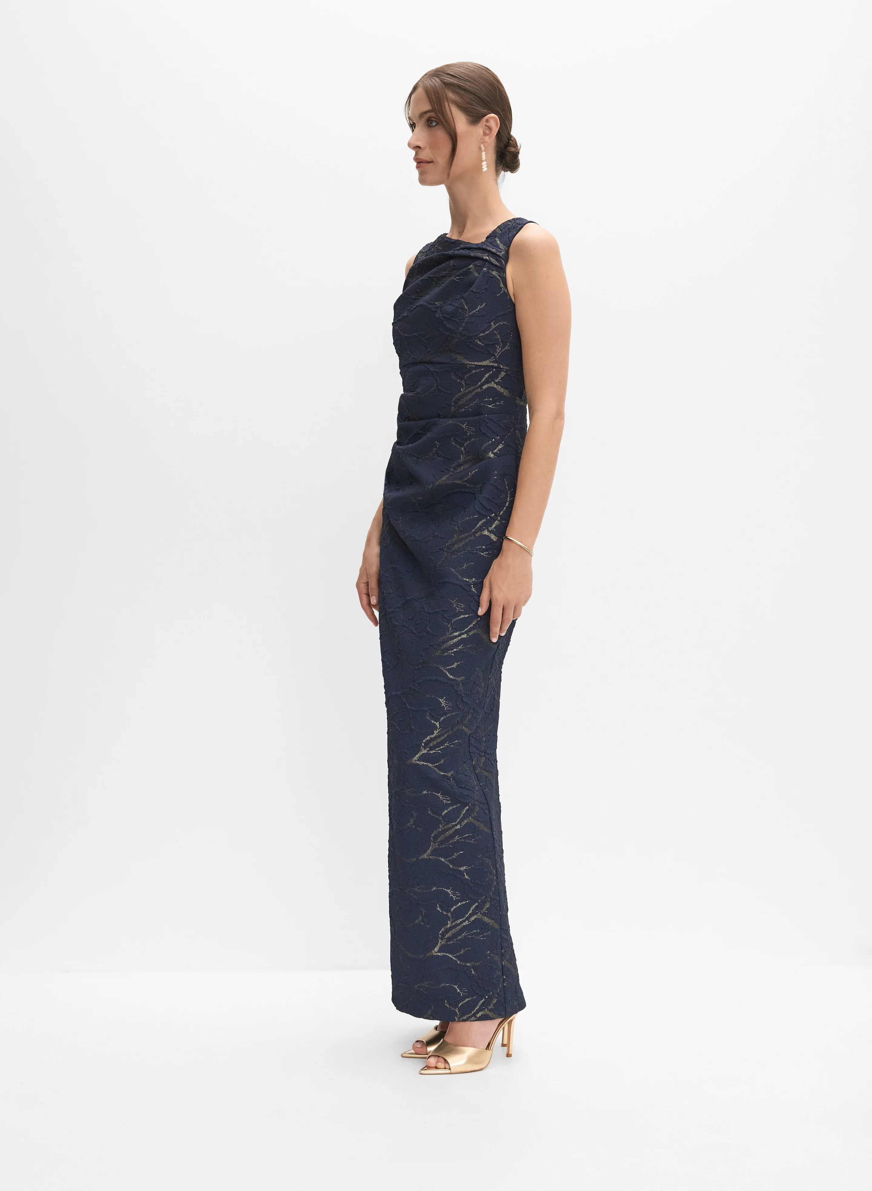 Adrianna Papell - Asymmetrical Neck Dress - Image 2