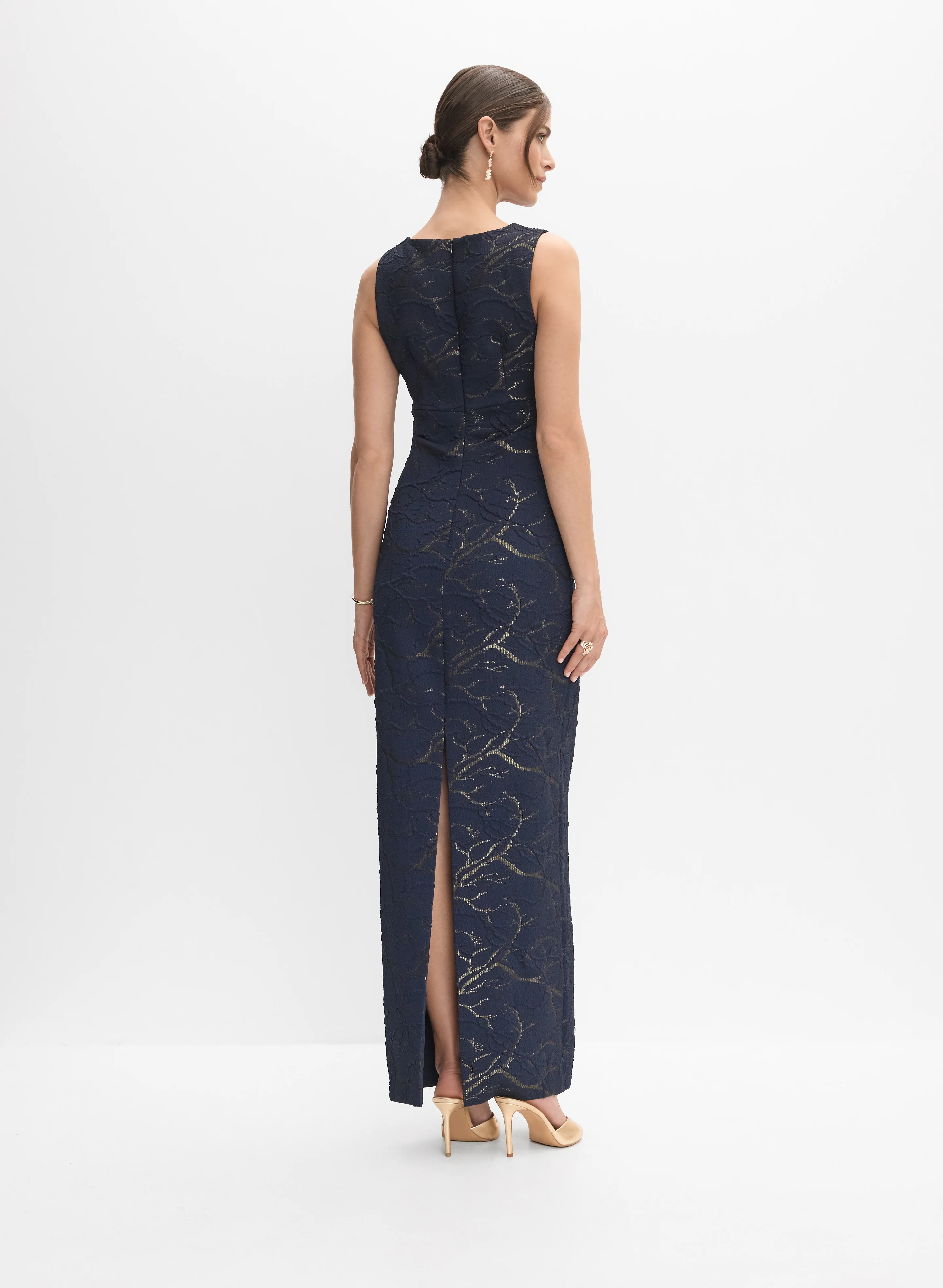 Adrianna Papell - Asymmetrical Neck Dress - Image 4