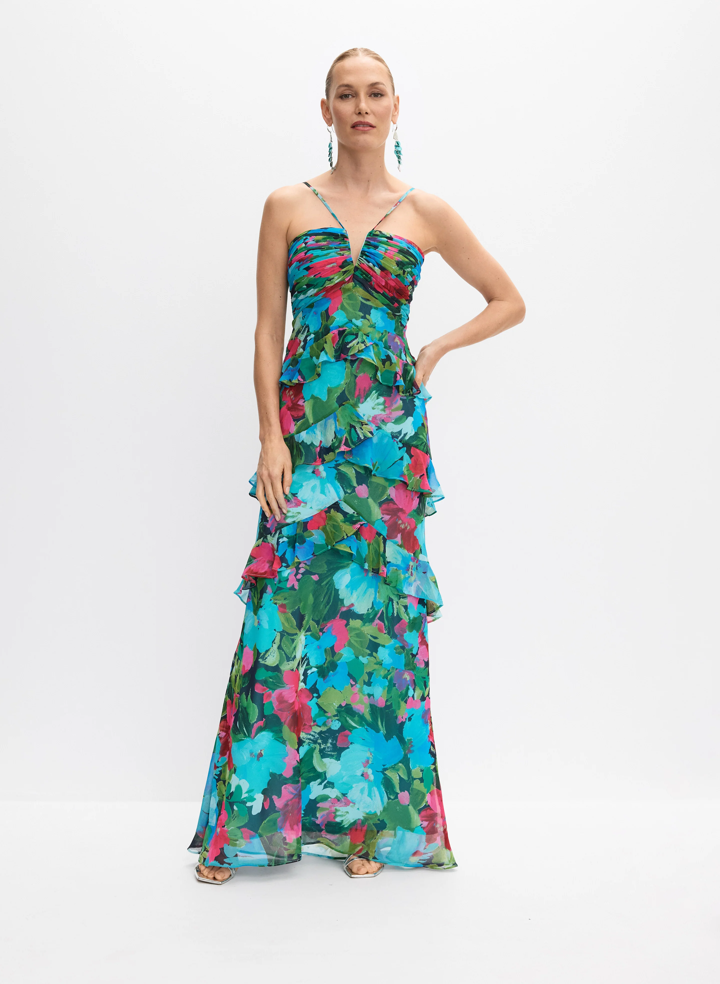 BA Nites - Floral Chiffon Dress