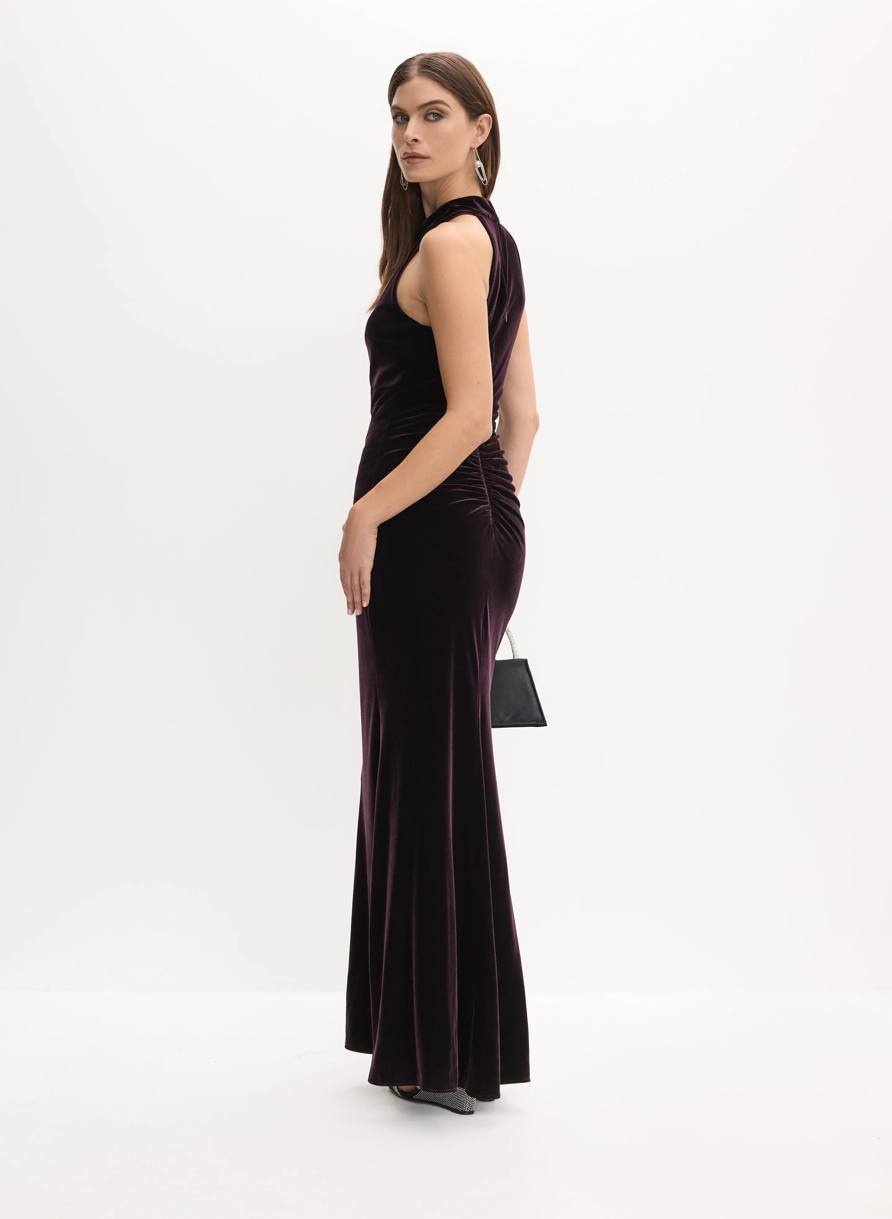 BA Nites - Velvet Keyhole Detail Dress - Image 3