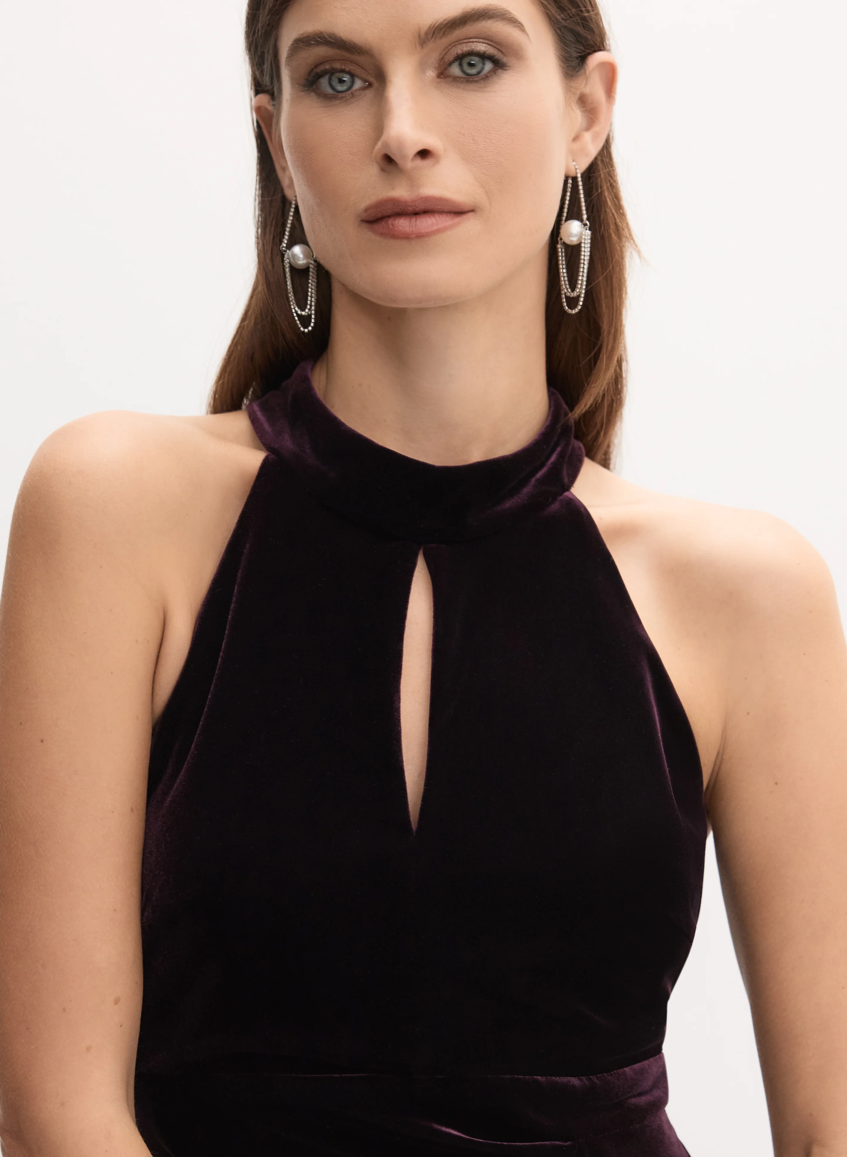 BA Nites - Velvet Keyhole Detail Dress - Image 4