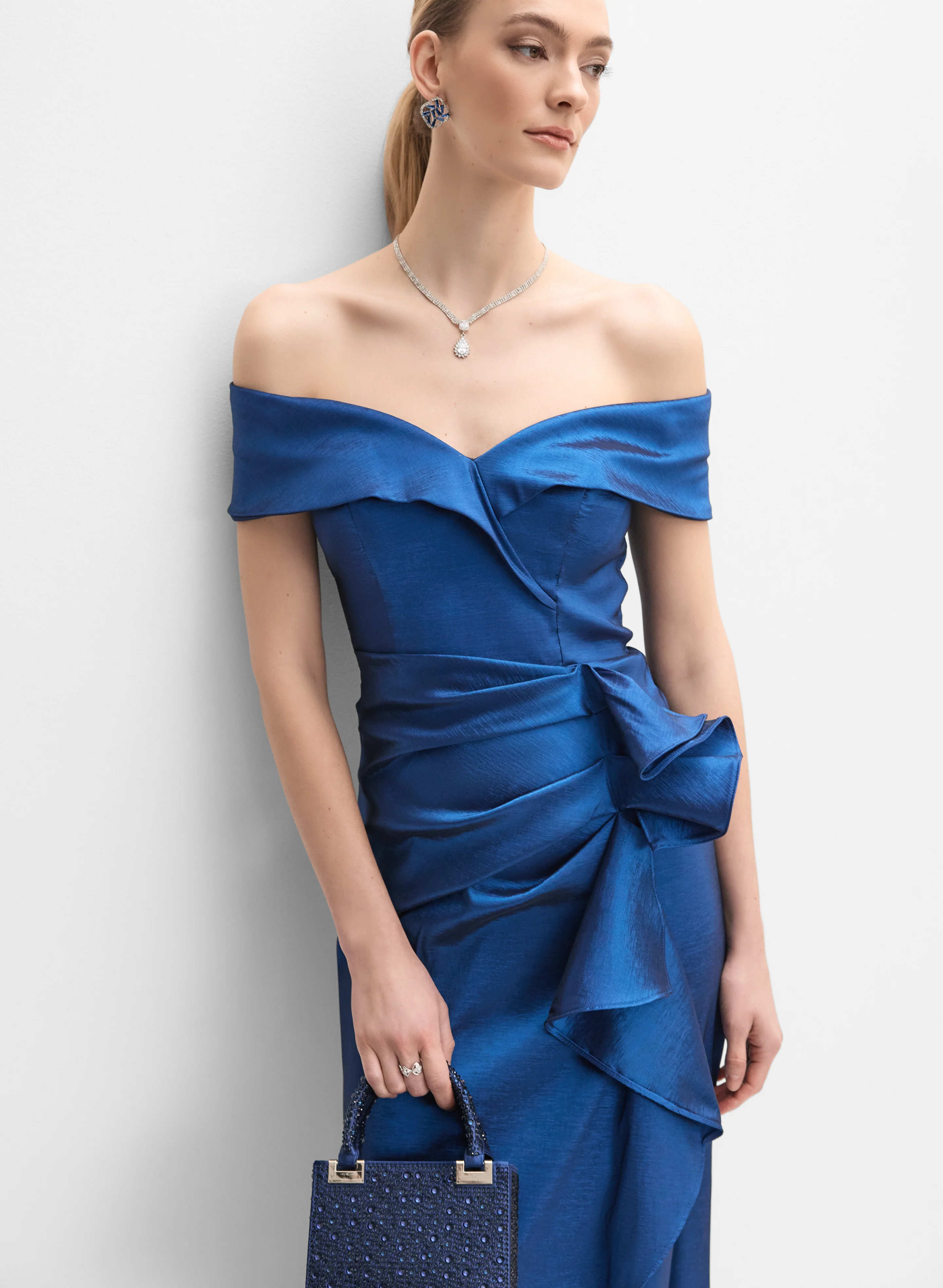 BA Nites - Off-Shoulder Waterfall Ruffle Dress - Image 5