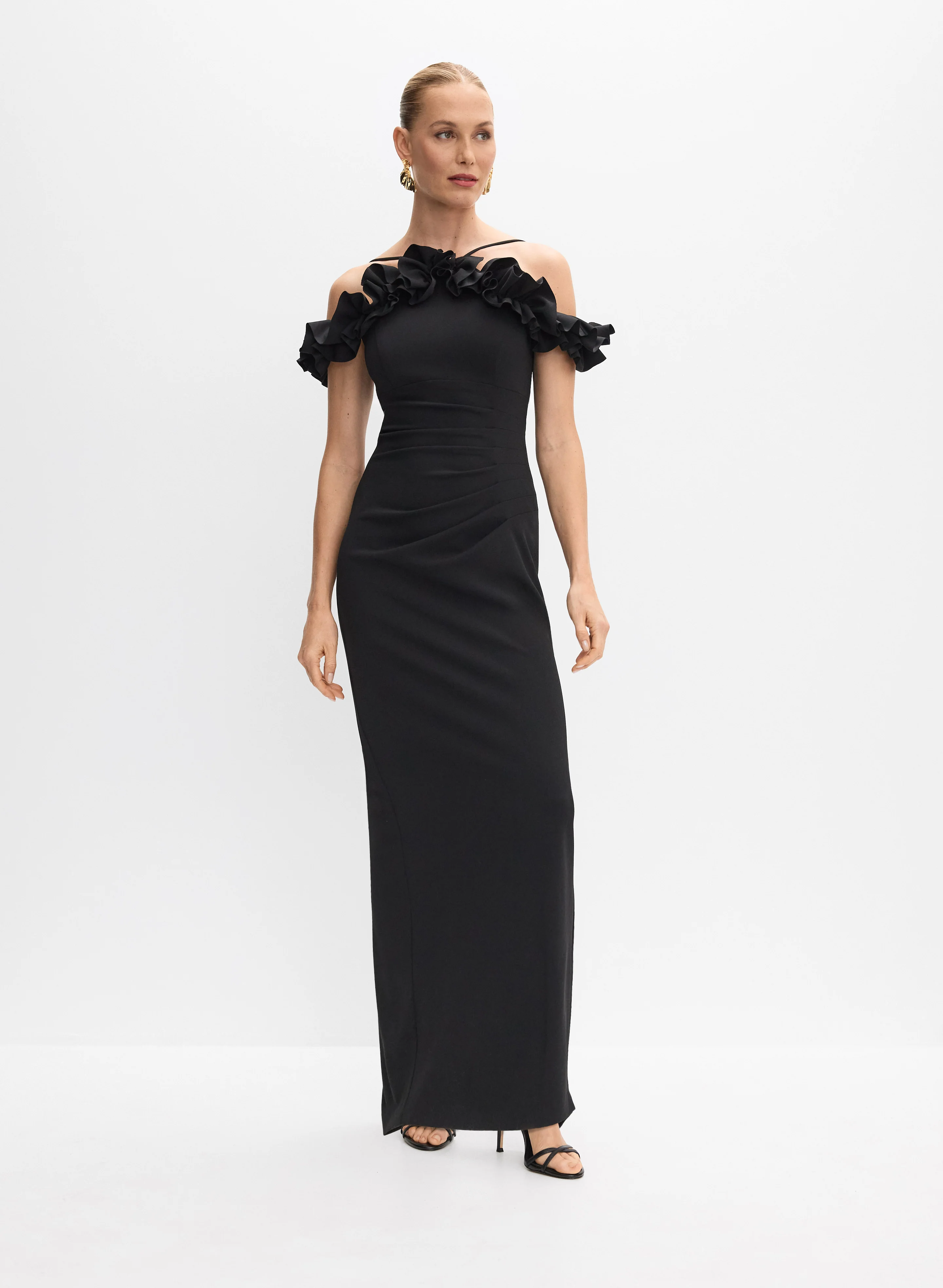 BA Nites - Ruffle Detail Fitted Dress