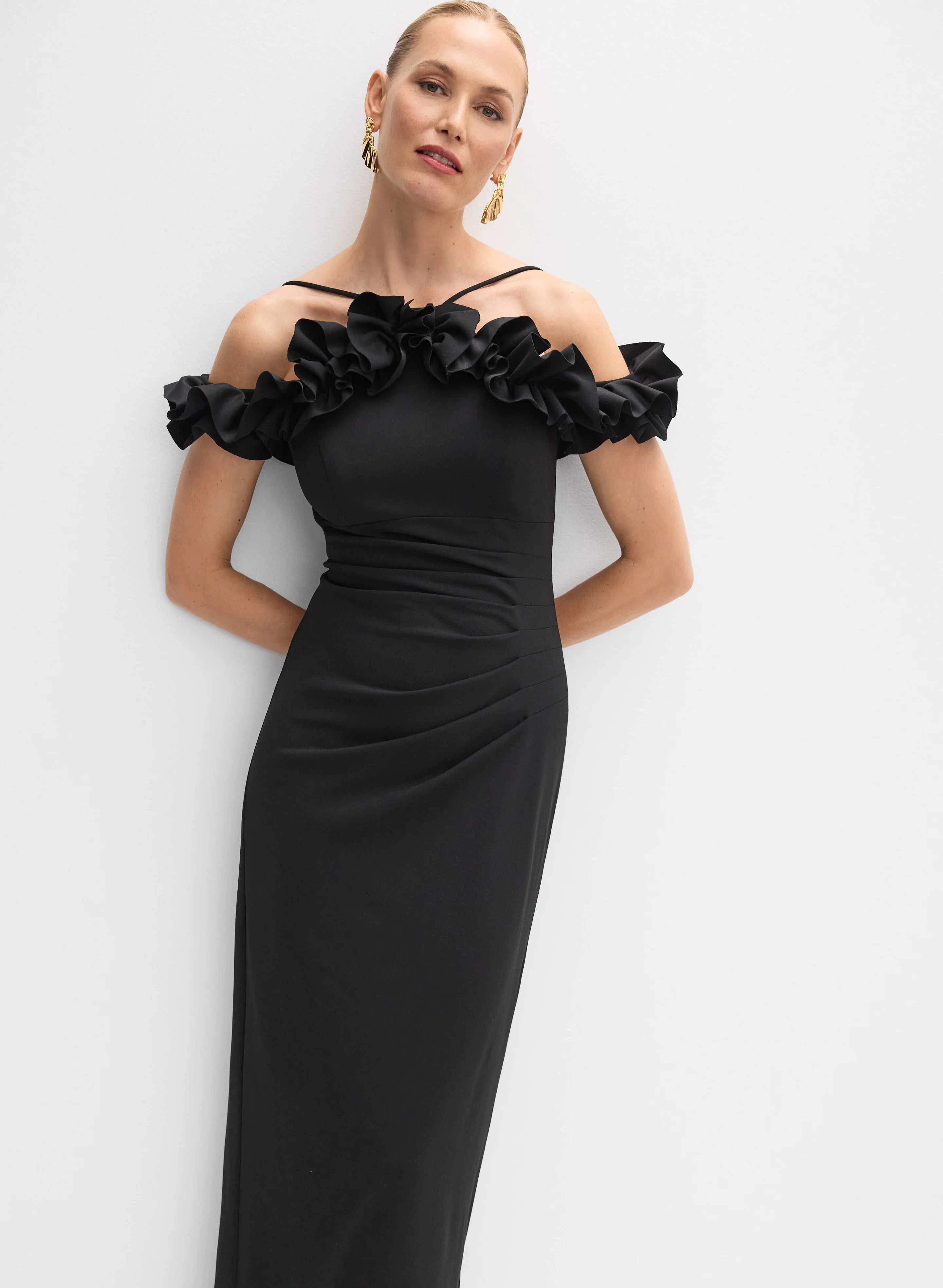 BA Nites - Ruffle Detail Fitted Dress - Image 4
