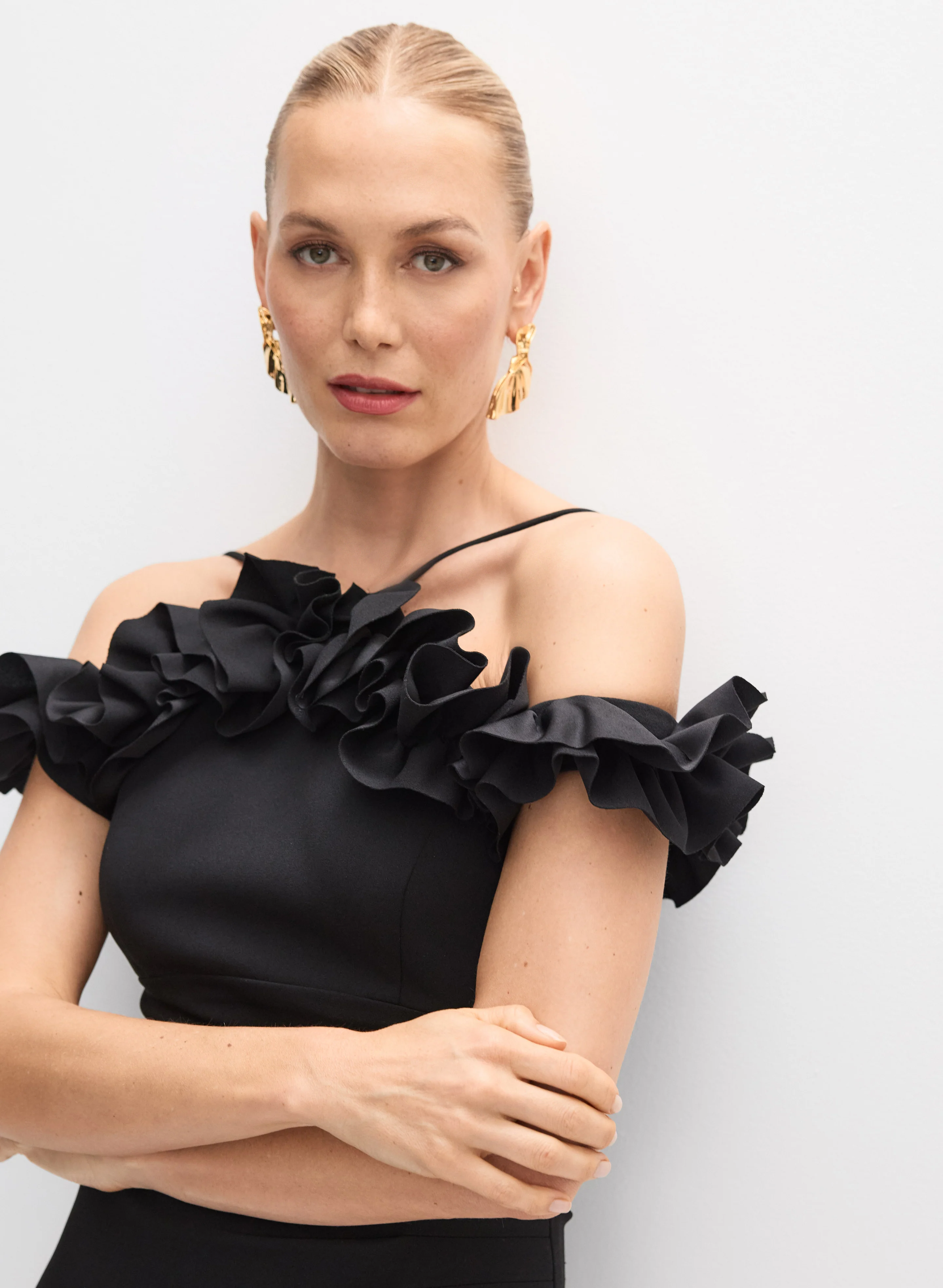 BA Nites - Ruffle Detail Fitted Dress - Image 5