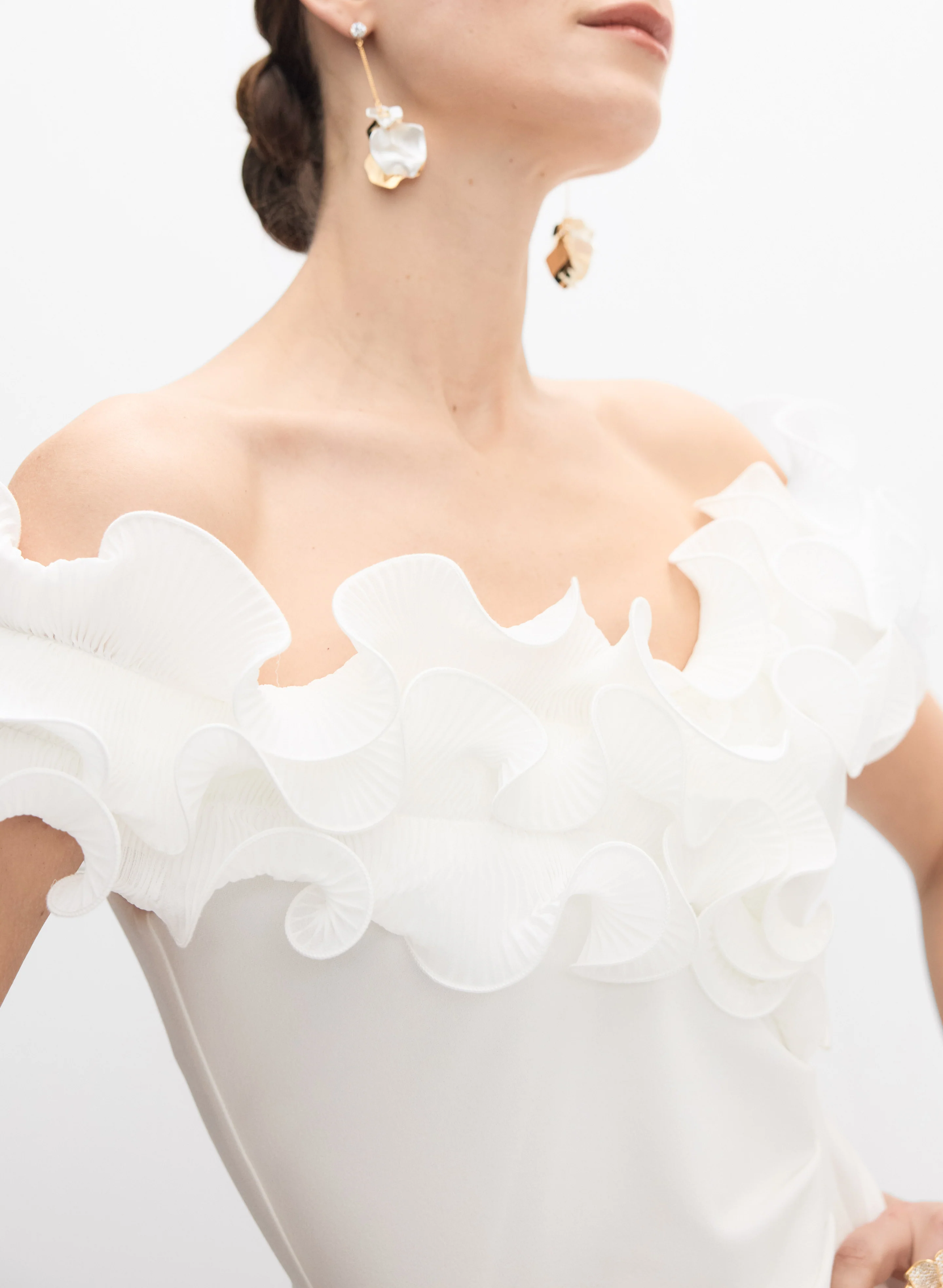 BA Nites - Ruffled Off-The-Shoulder Dress - Image 3