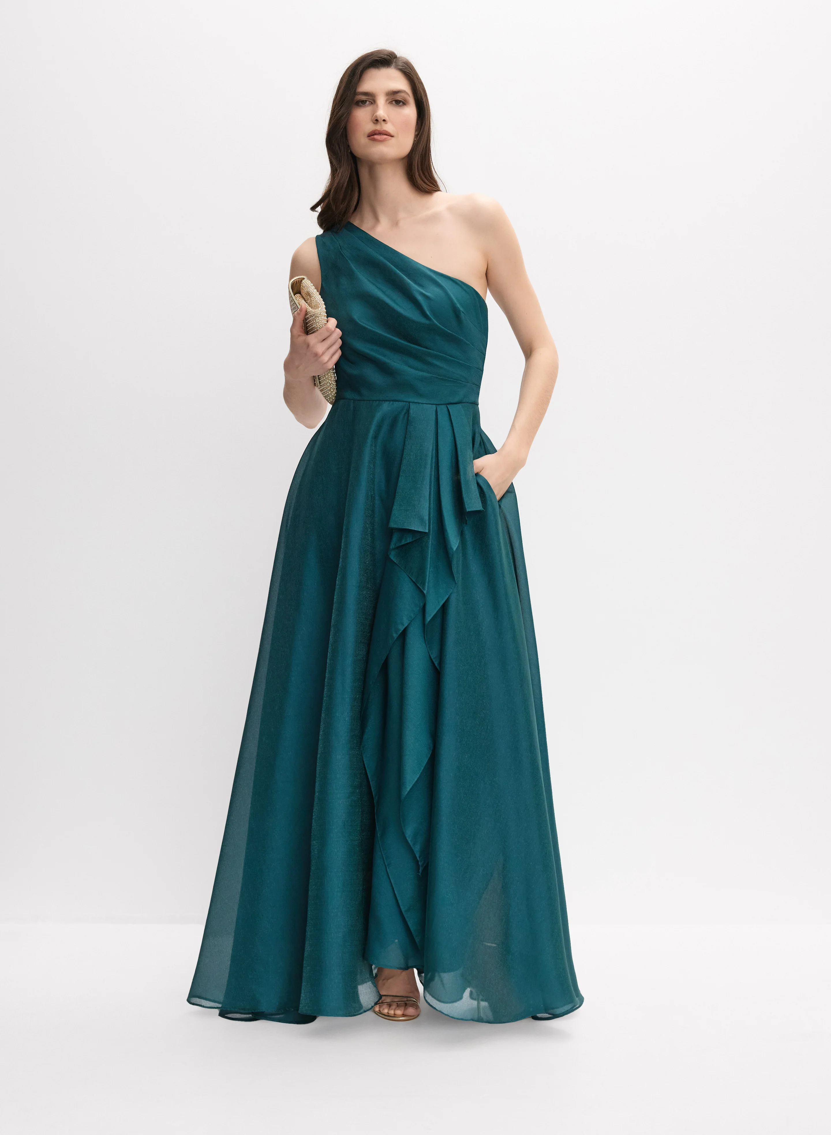 BA Nites - Single-Shoulder Organza Dress