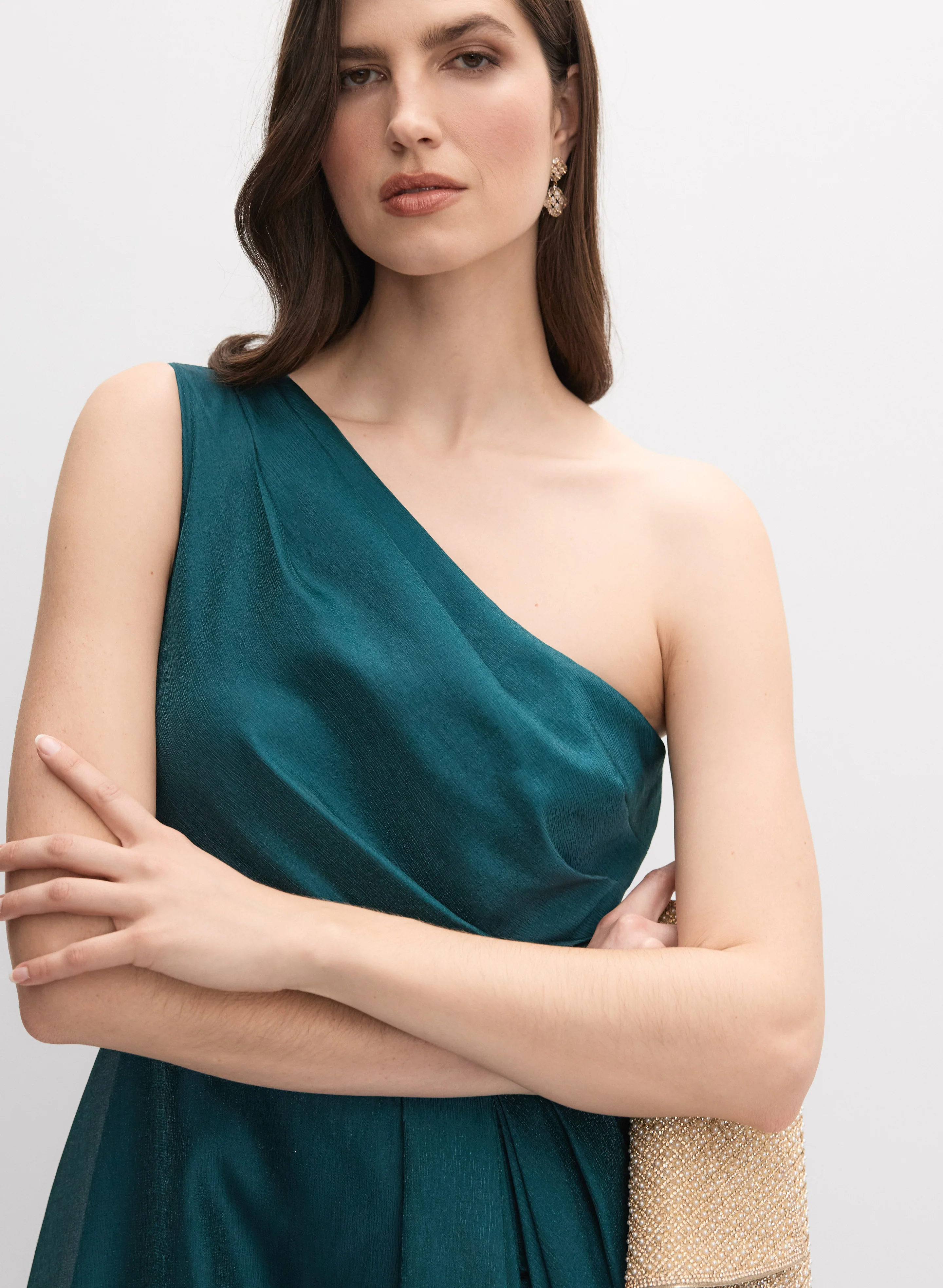 BA Nites - Single-Shoulder Organza Dress - Image 3