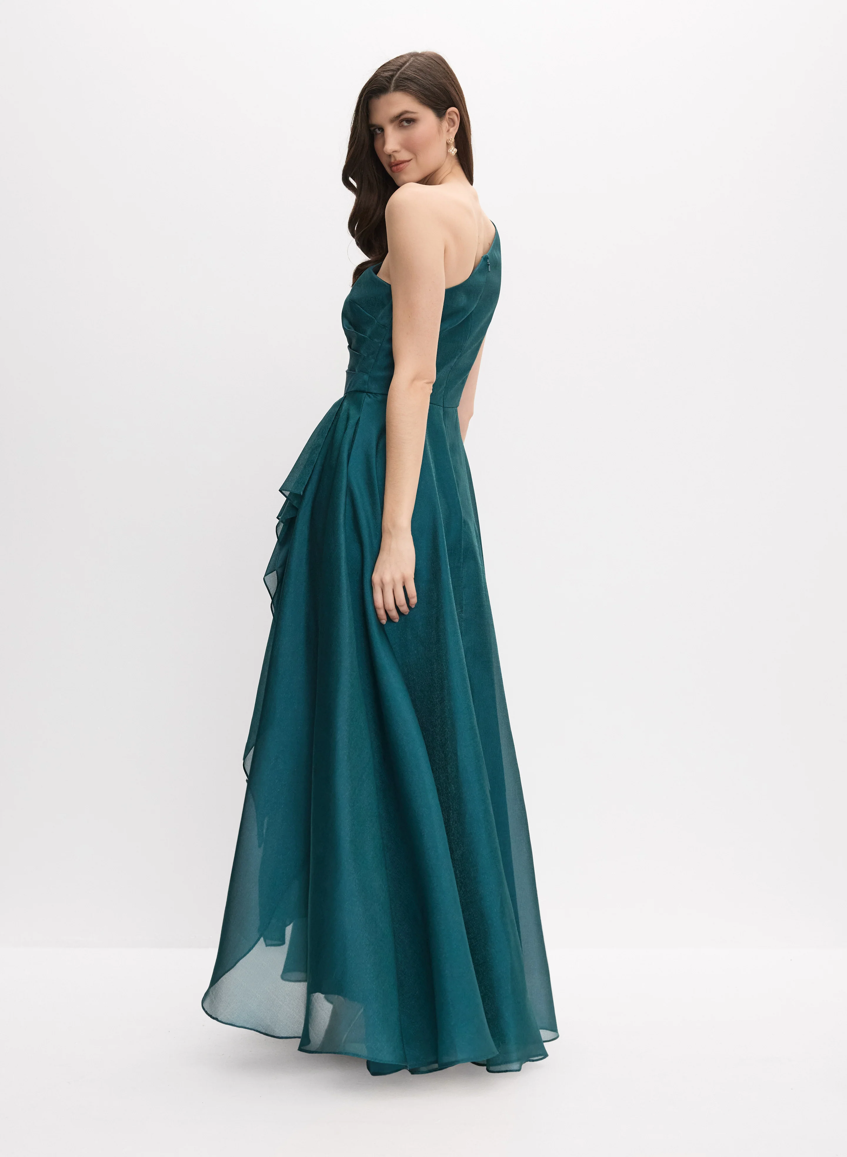 BA Nites - Single-Shoulder Organza Dress - Image 4