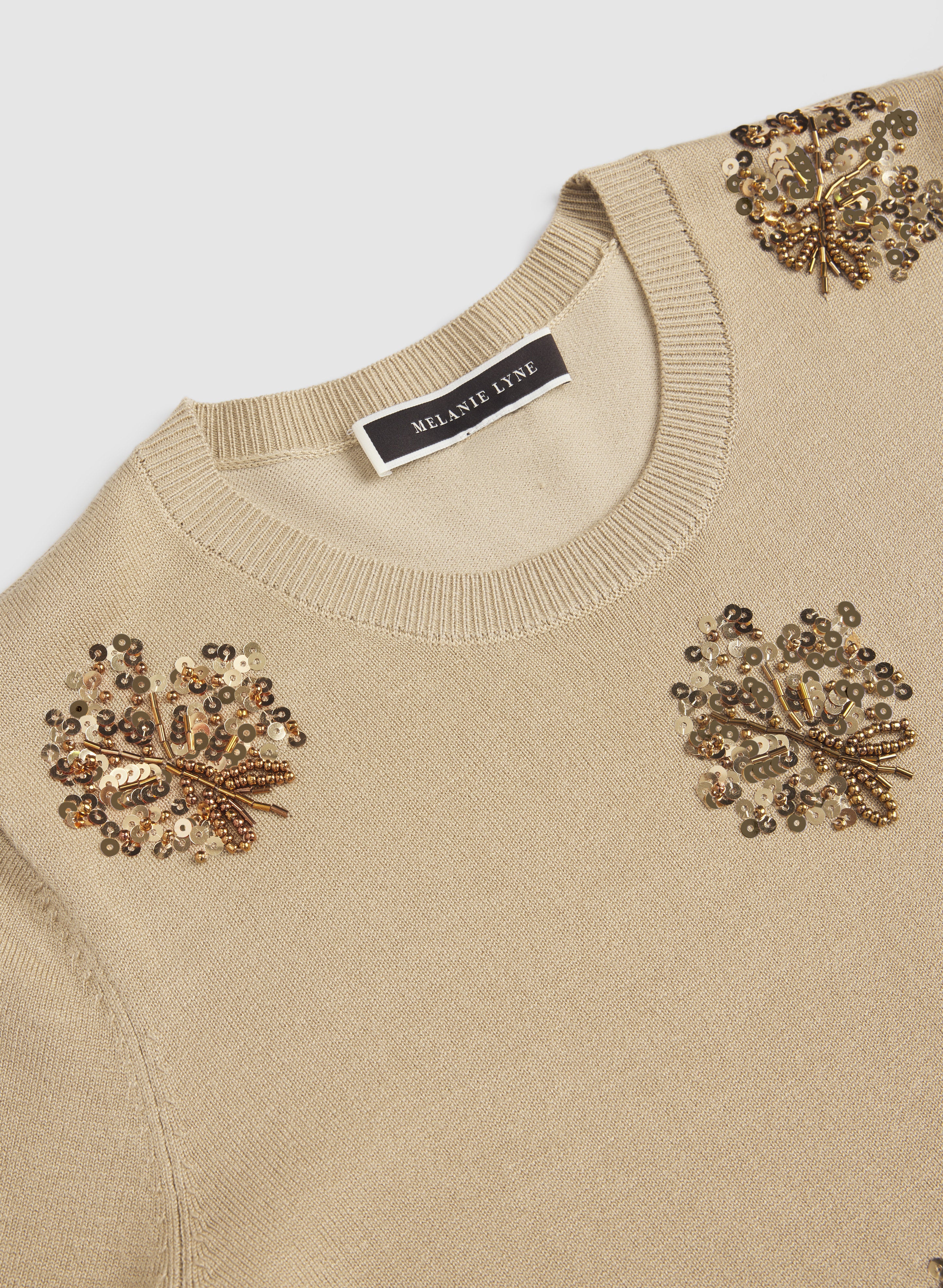 Bead & Sequin Leaf Pullover - Image 7