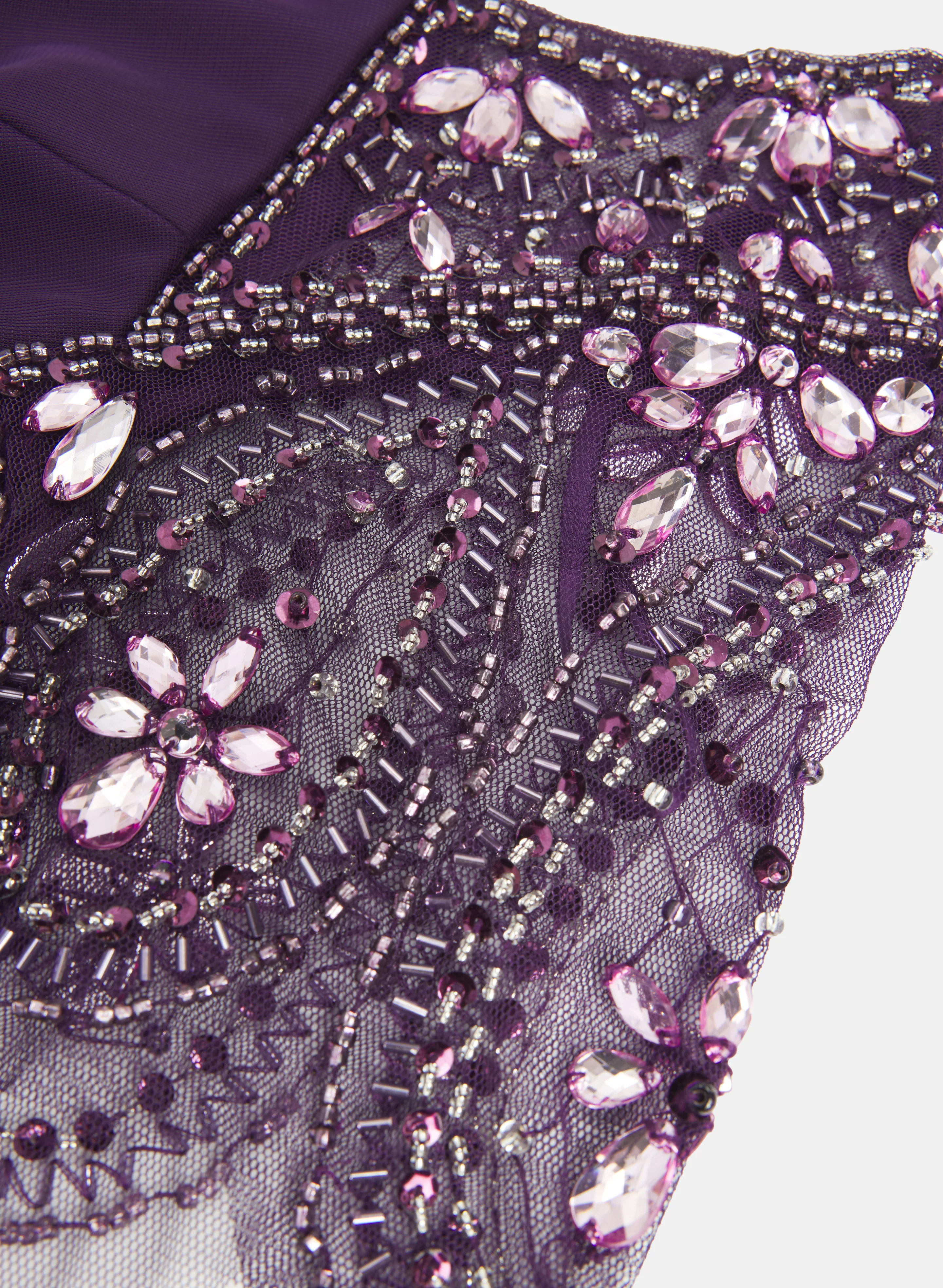 BA Nites - Beaded Flutter Sleeve Dress - Image 7