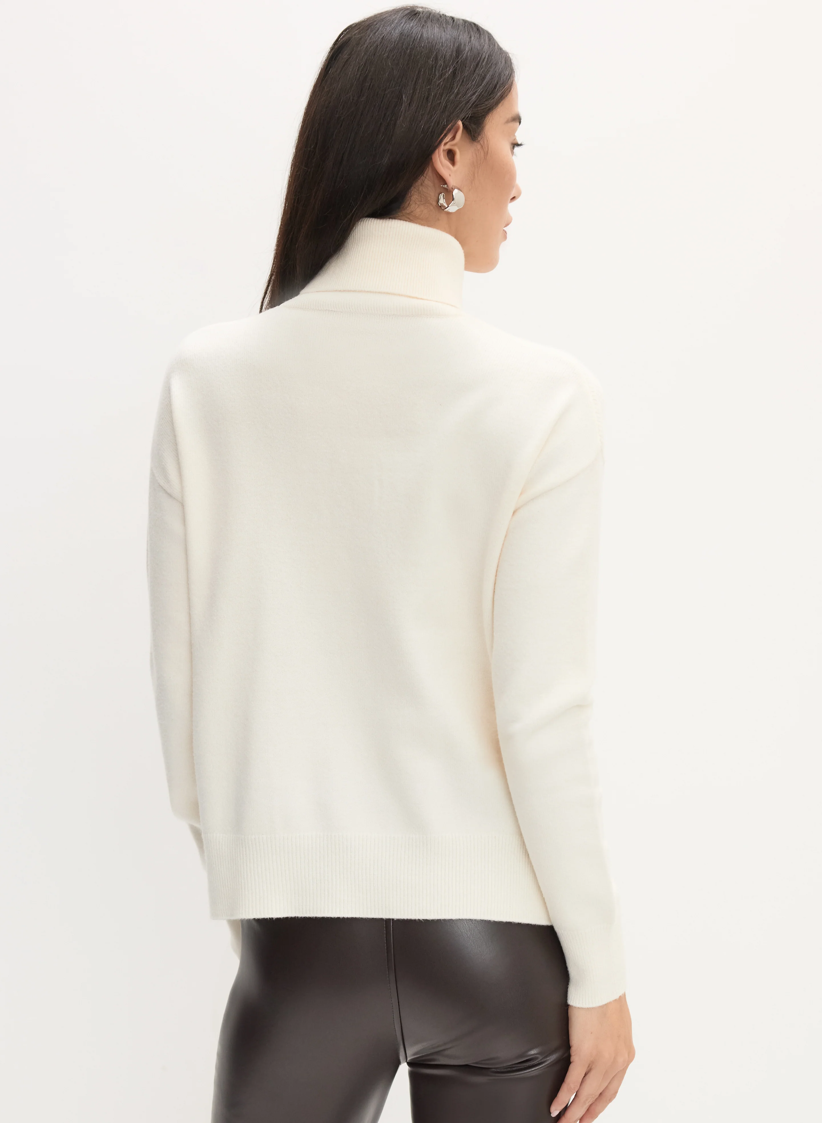 Beaded Twist Front Turtleneck Sweater - Image 4