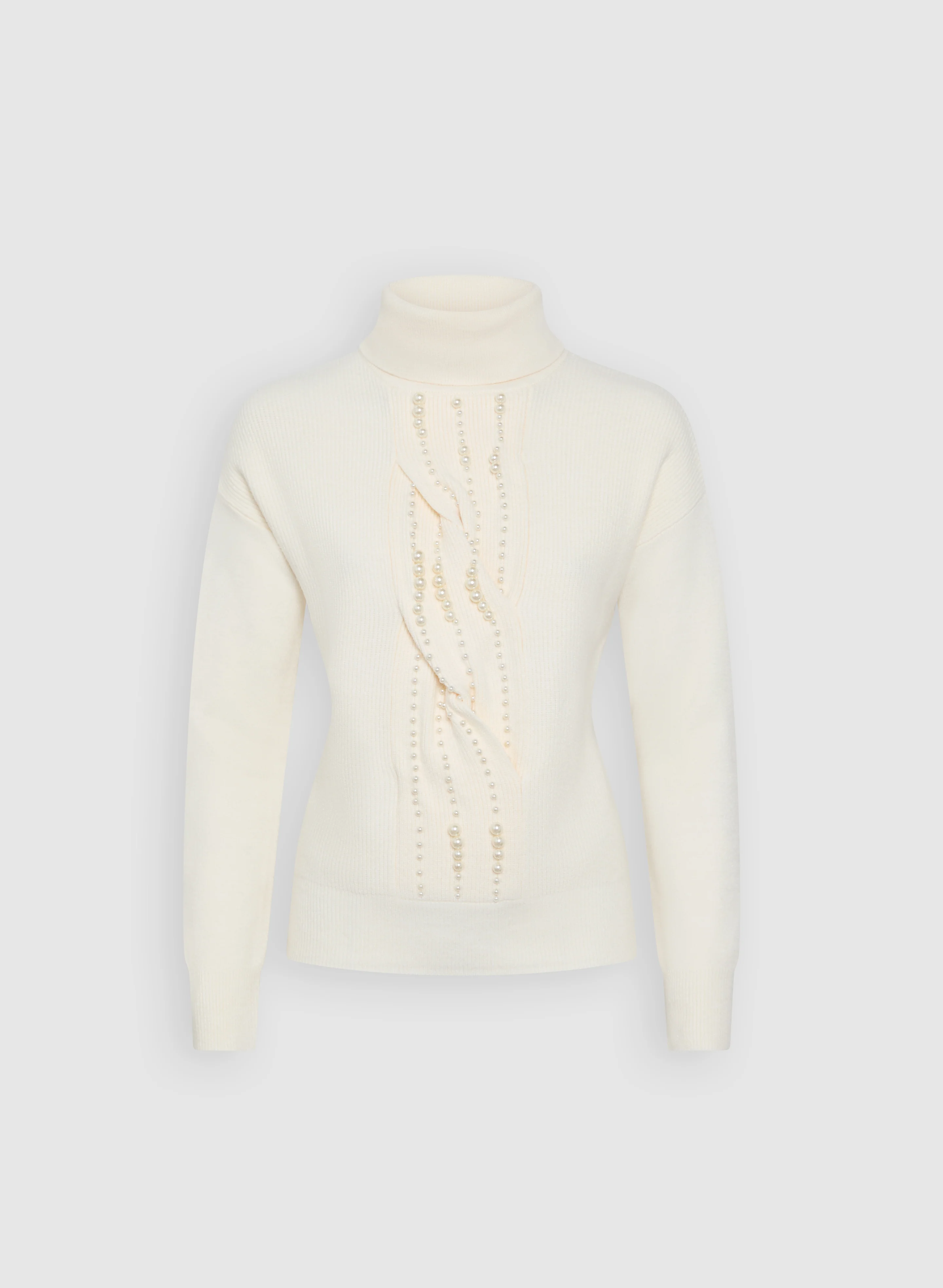 Beaded Twist Front Turtleneck Sweater - Image 6