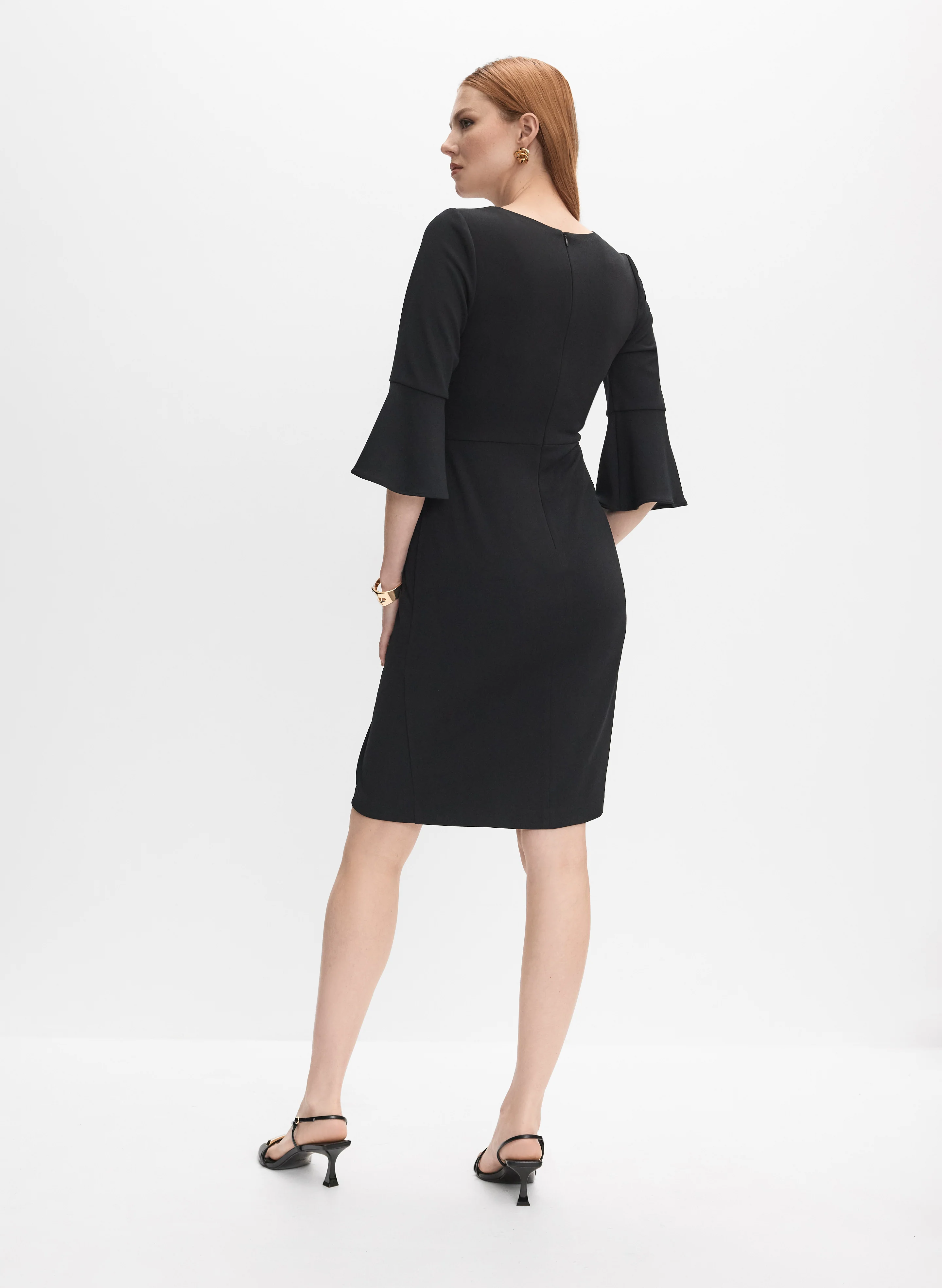 Adrianna Papell - Bell Sleeve Jersey Dress - Image 4