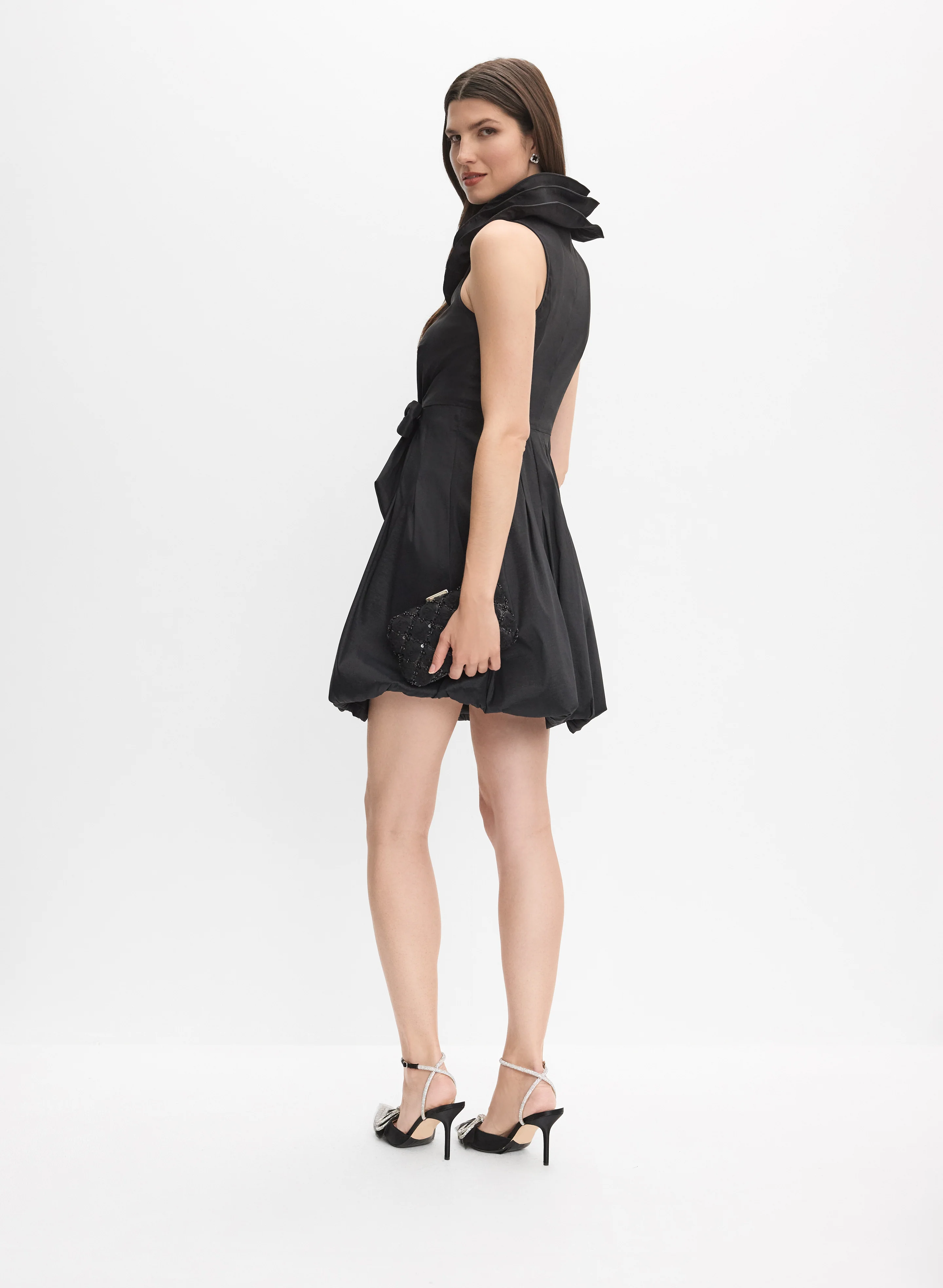 Belted Taffeta Dress - Image 5